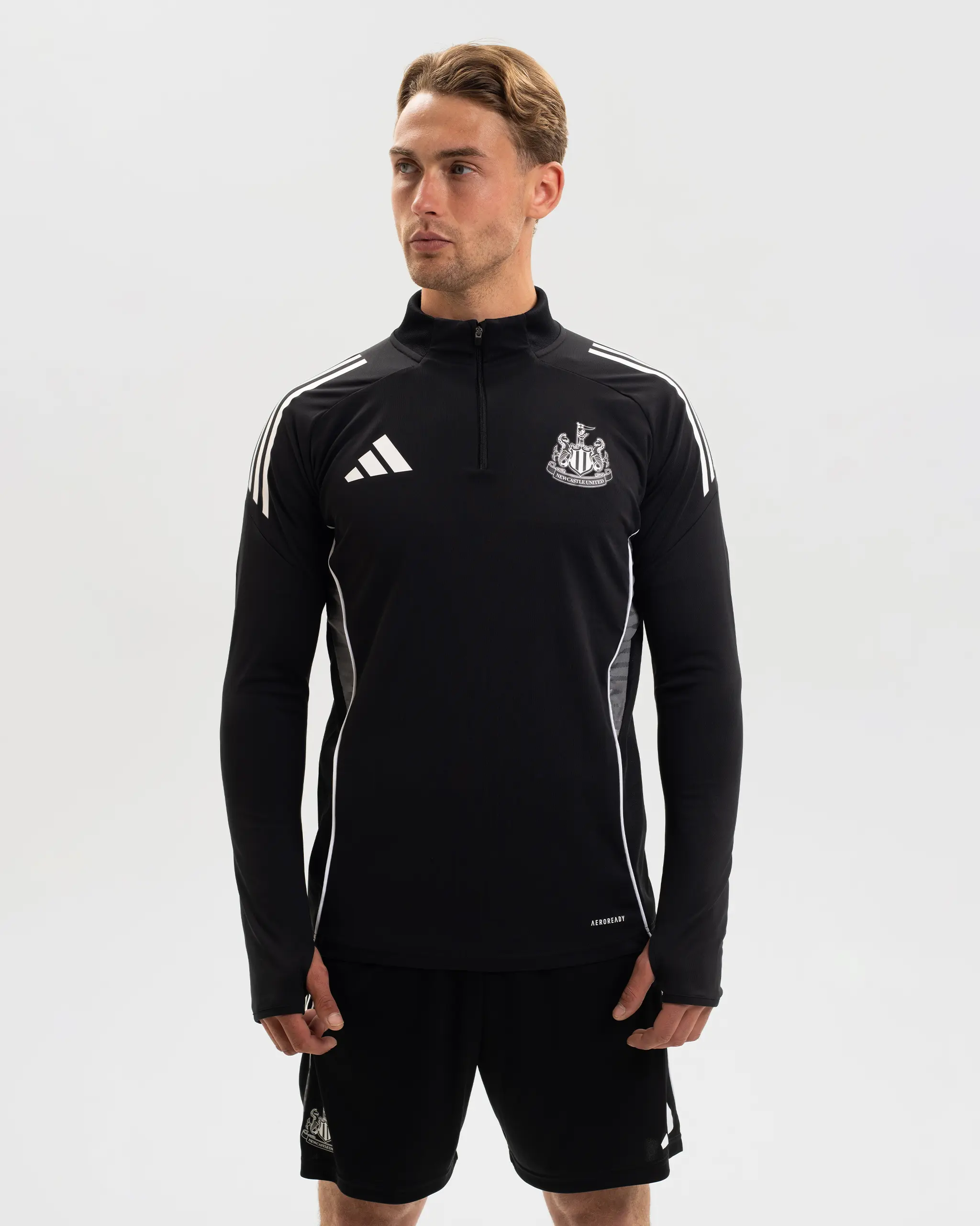 Newcastle United adidas 25/26 Coach's Black Edition 1/4 Zip Training Top - Image 2