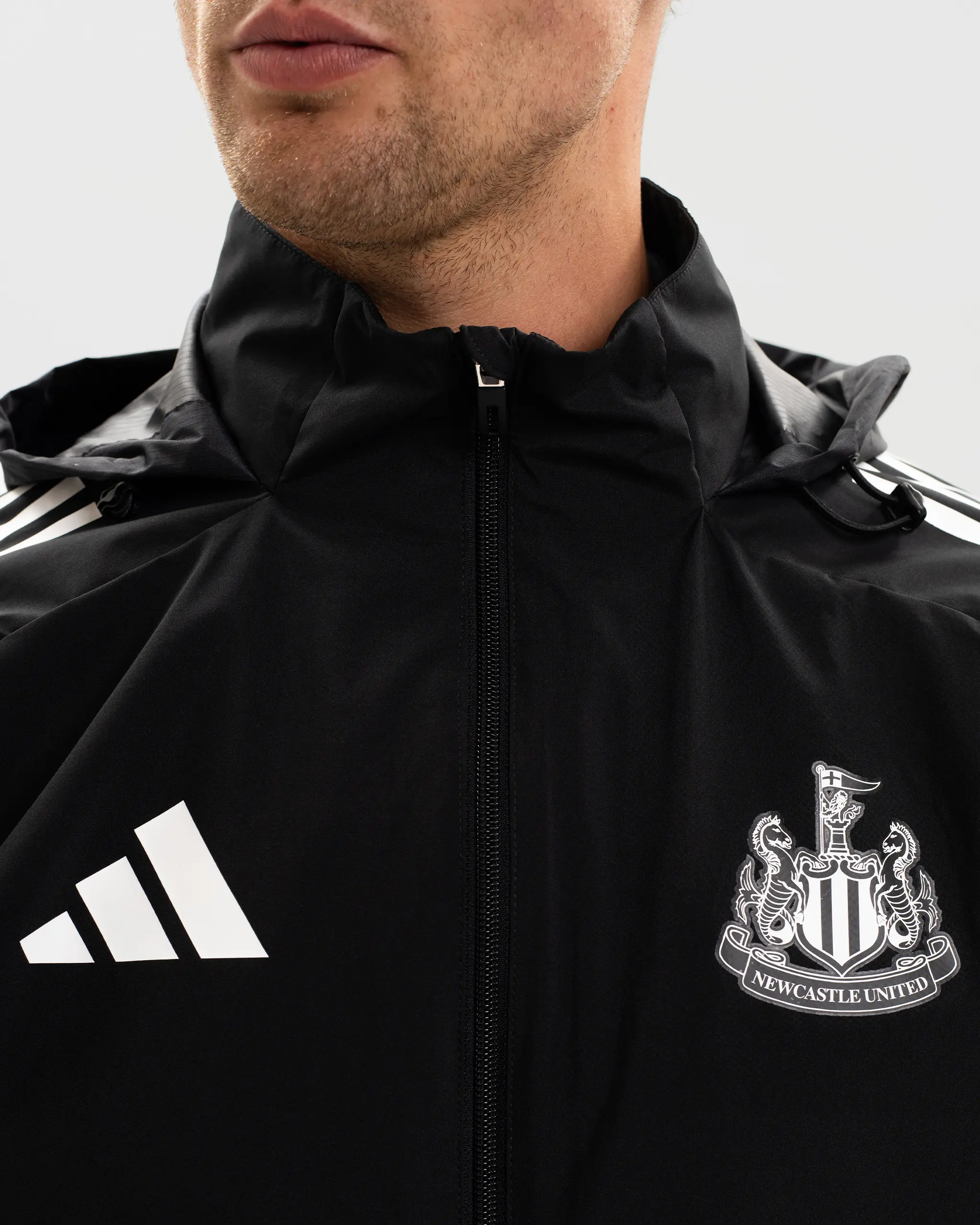 Newcastle United adidas 25/26 Coach's Black Edition Range All Weather Jacket - Image 3