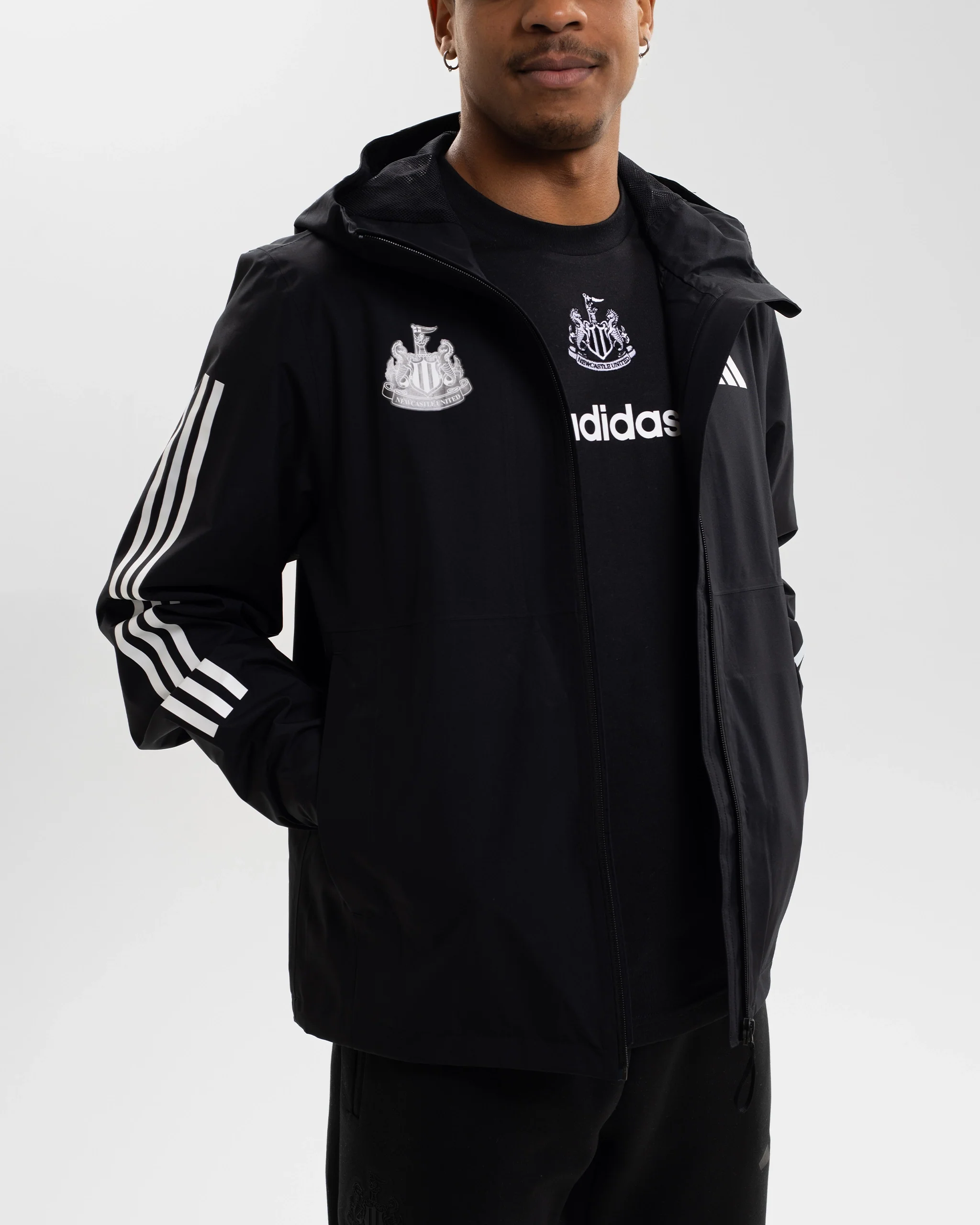 Newcastle United adidas ESS Black Jacket - Image 3