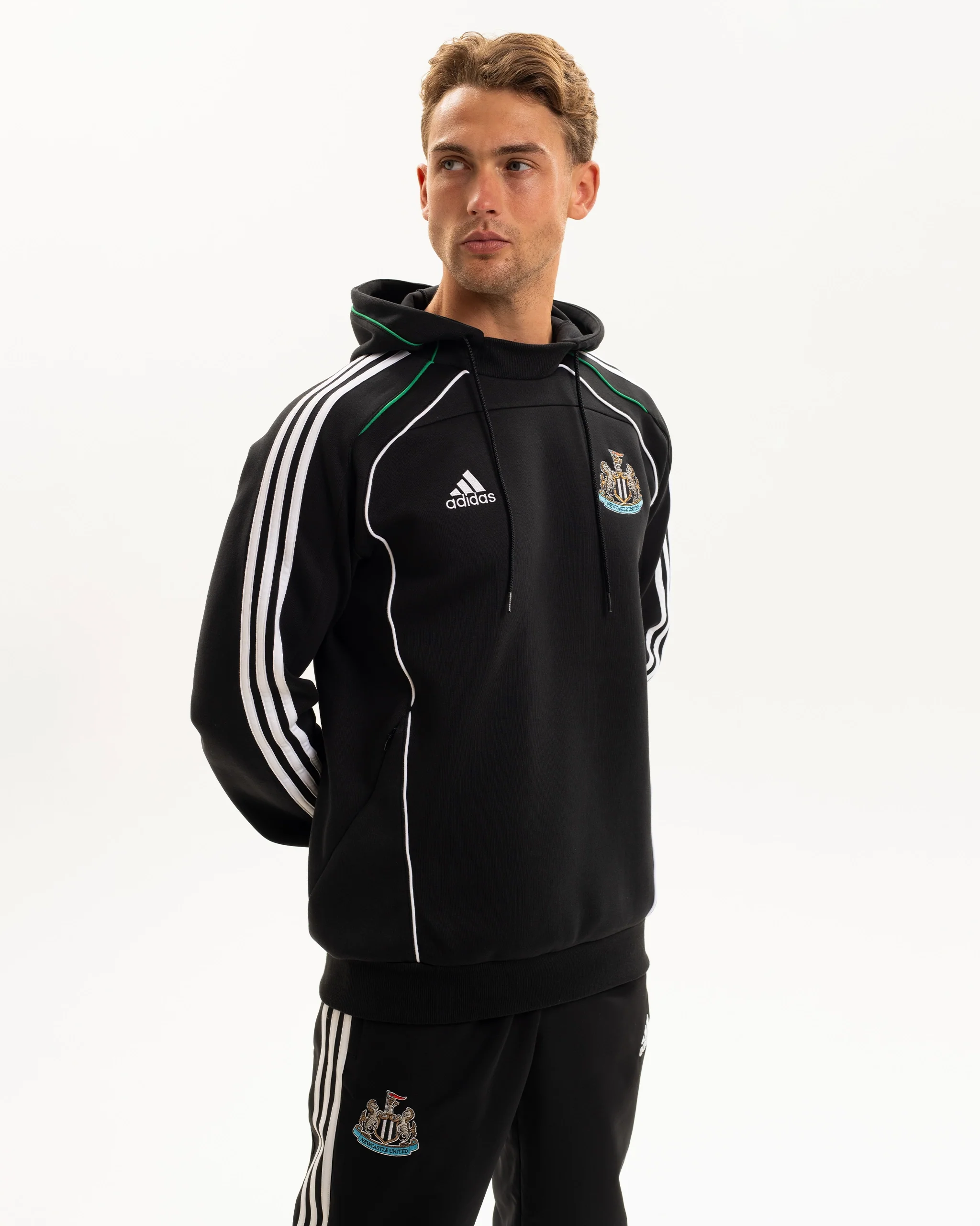 Newcastle United adidas Men's Urban Purist Black Doubleknit Hoodie - Image 2