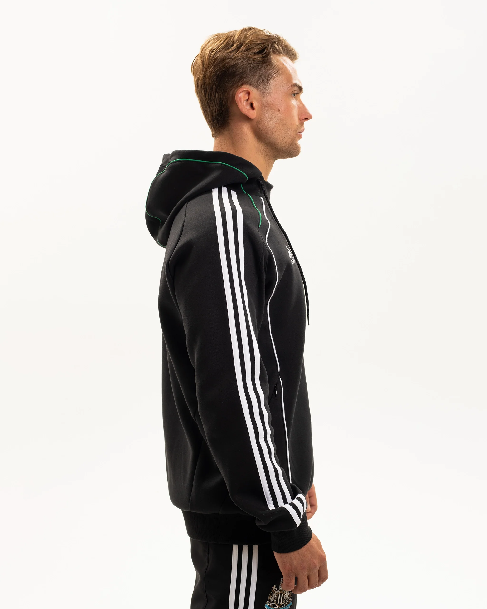 Newcastle United adidas Men's Urban Purist Black Doubleknit Hoodie - Image 6