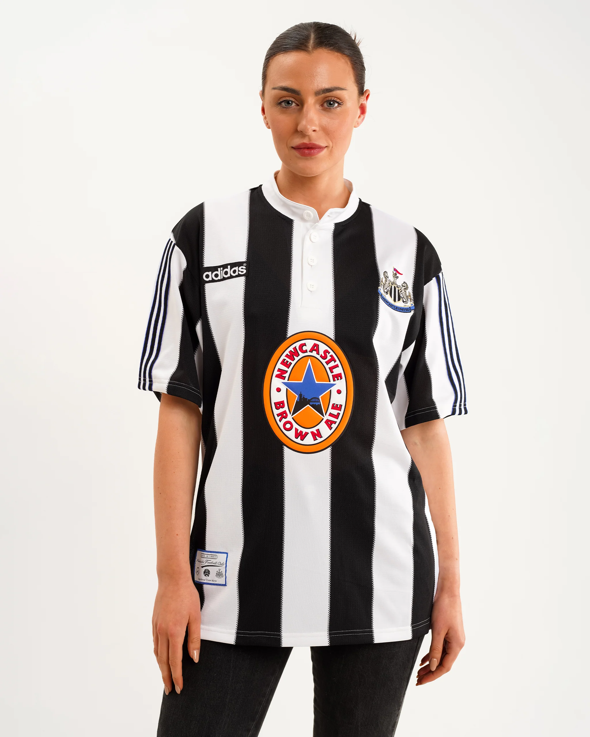 Newcastle United adidas Retro 1995-97 Home Shirt - Image 2