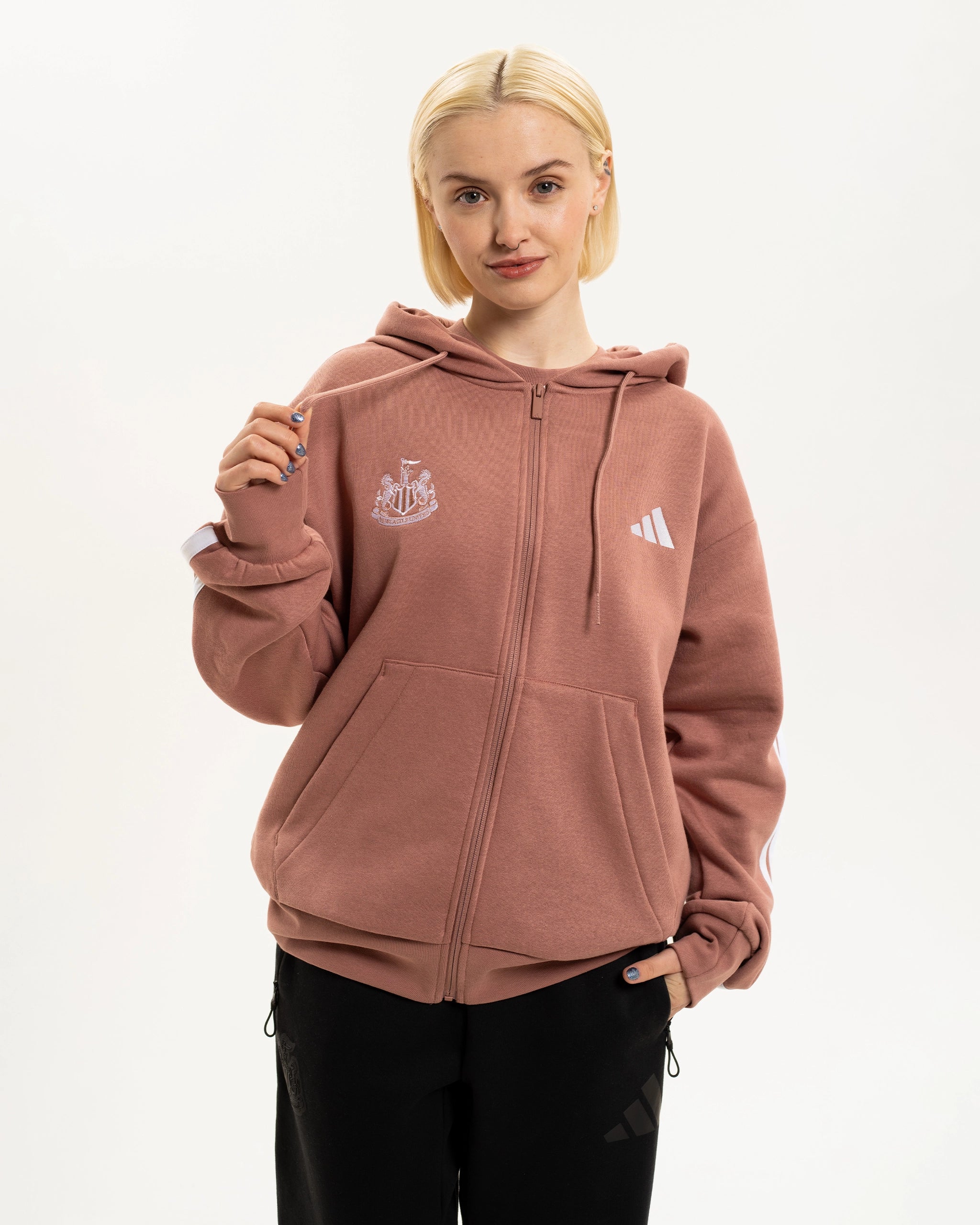 Newcastle United adidas Women's Warm Clay Full Zip Hoodie - Image 2