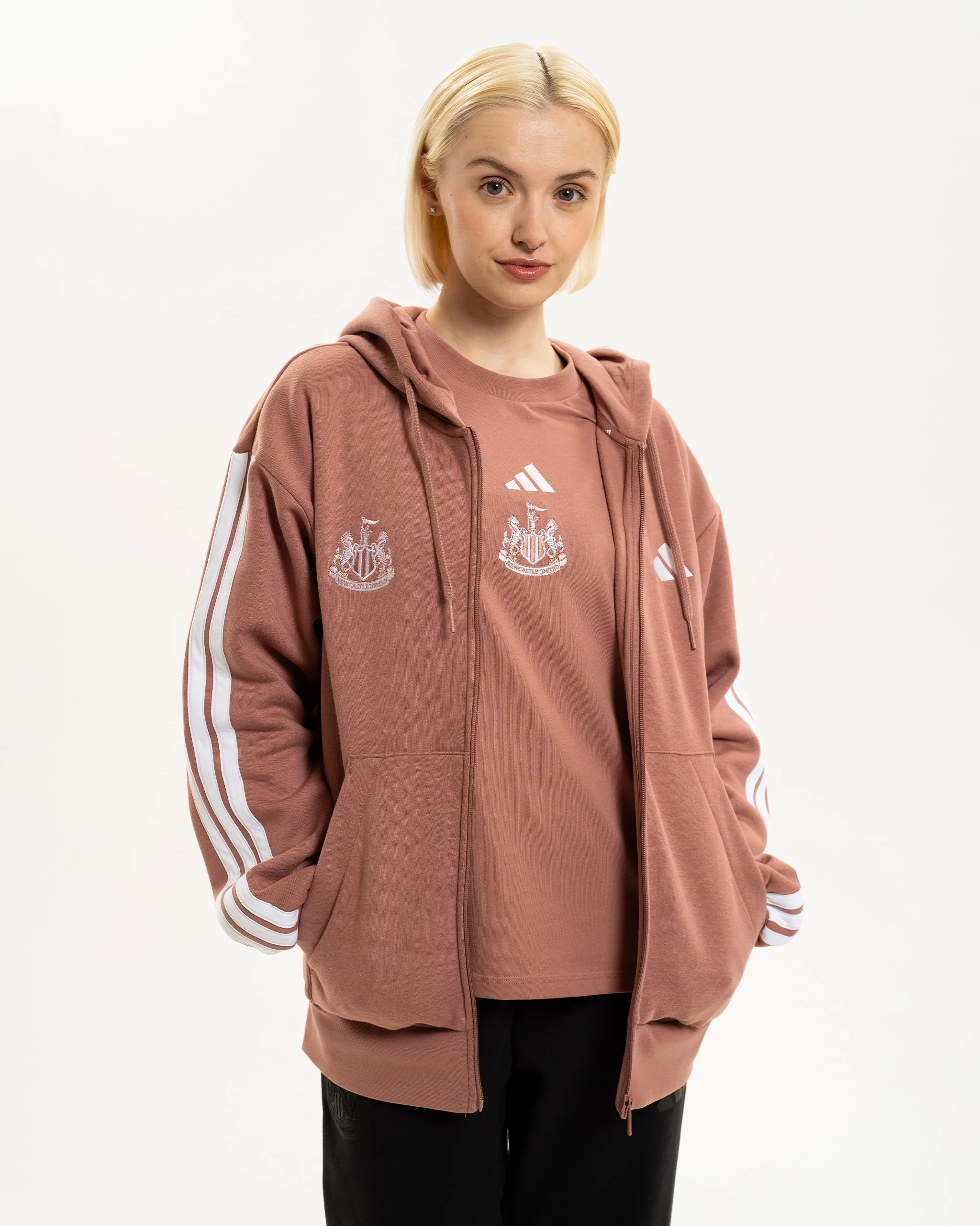 Newcastle United adidas Women's Warm Clay Full Zip Hoodie - Image 3