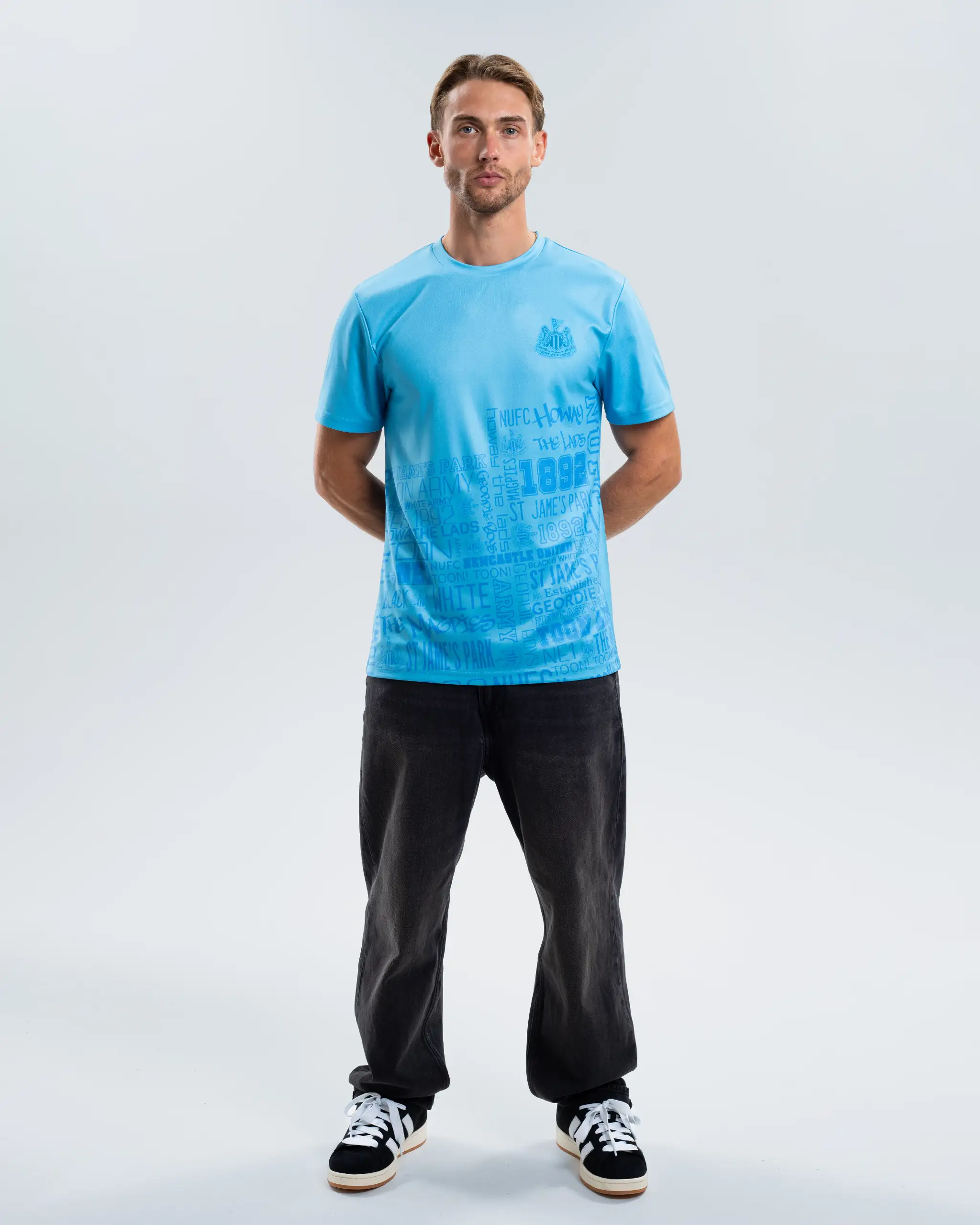 Newcastle United Blue Graphic Slogan T-Shirt - Image 3