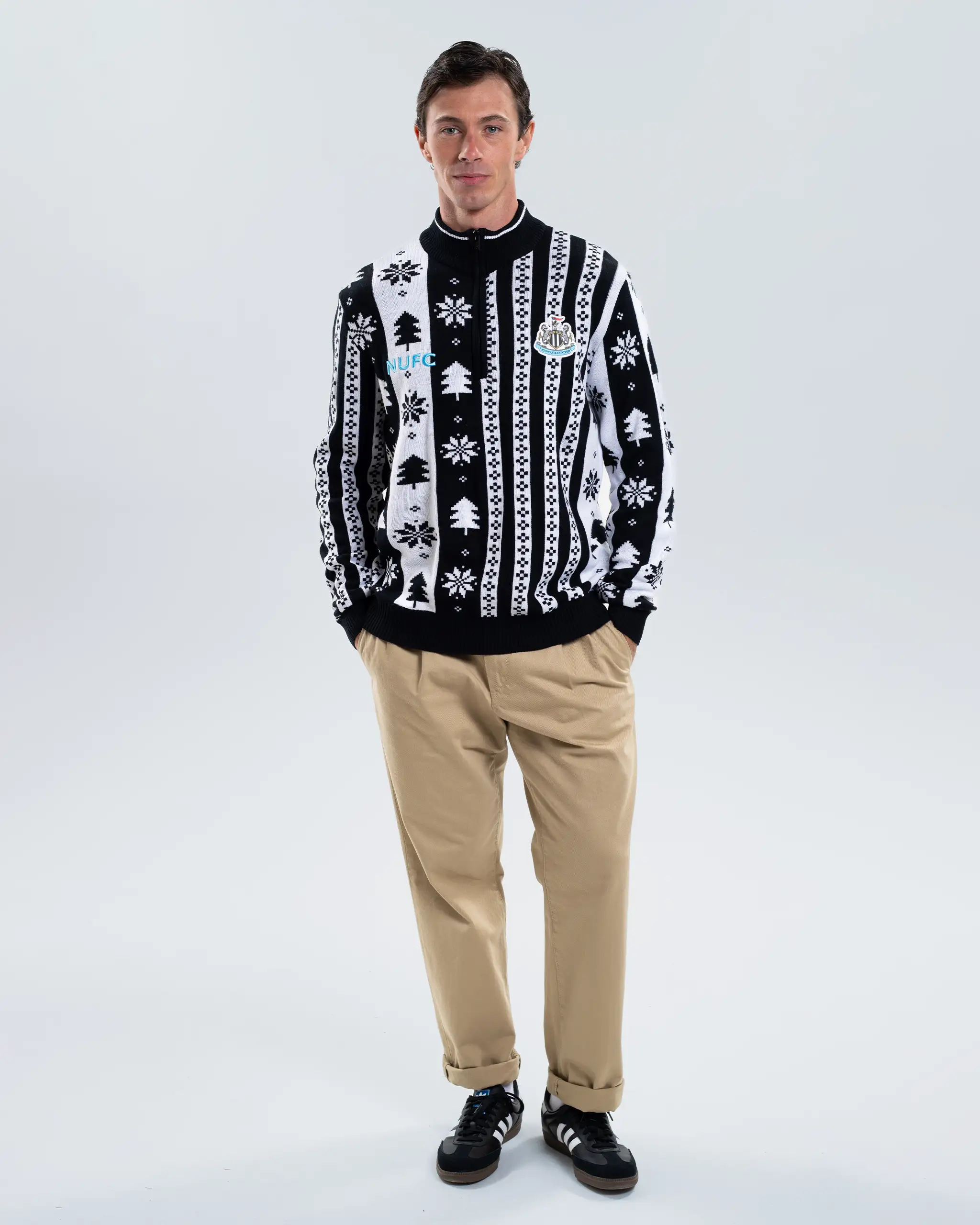Newcastle United Christmas 1/4 Zip Jumper - Image 4