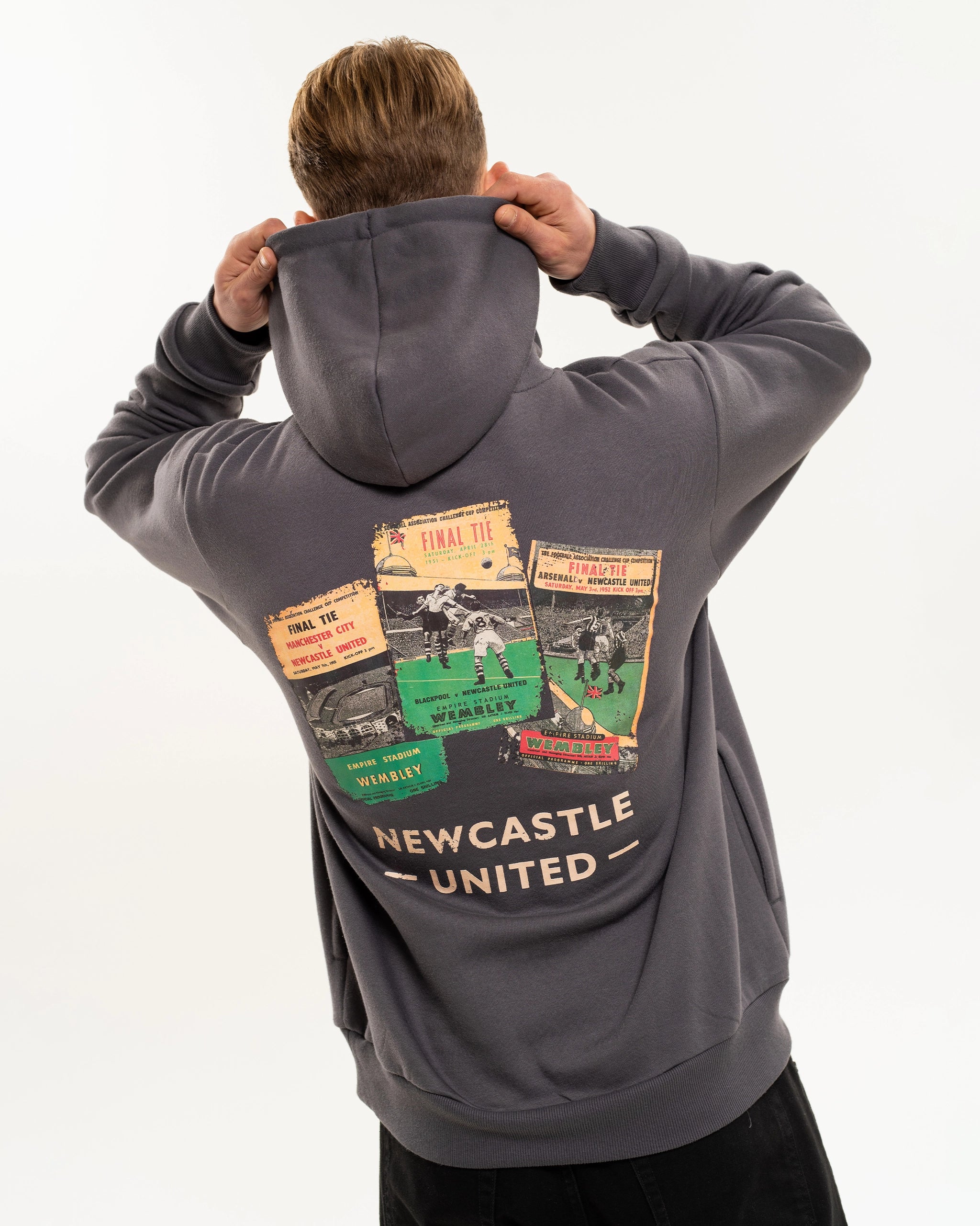 Newcastle United 1950's Cup Final Programmes Hoodie - Image 2