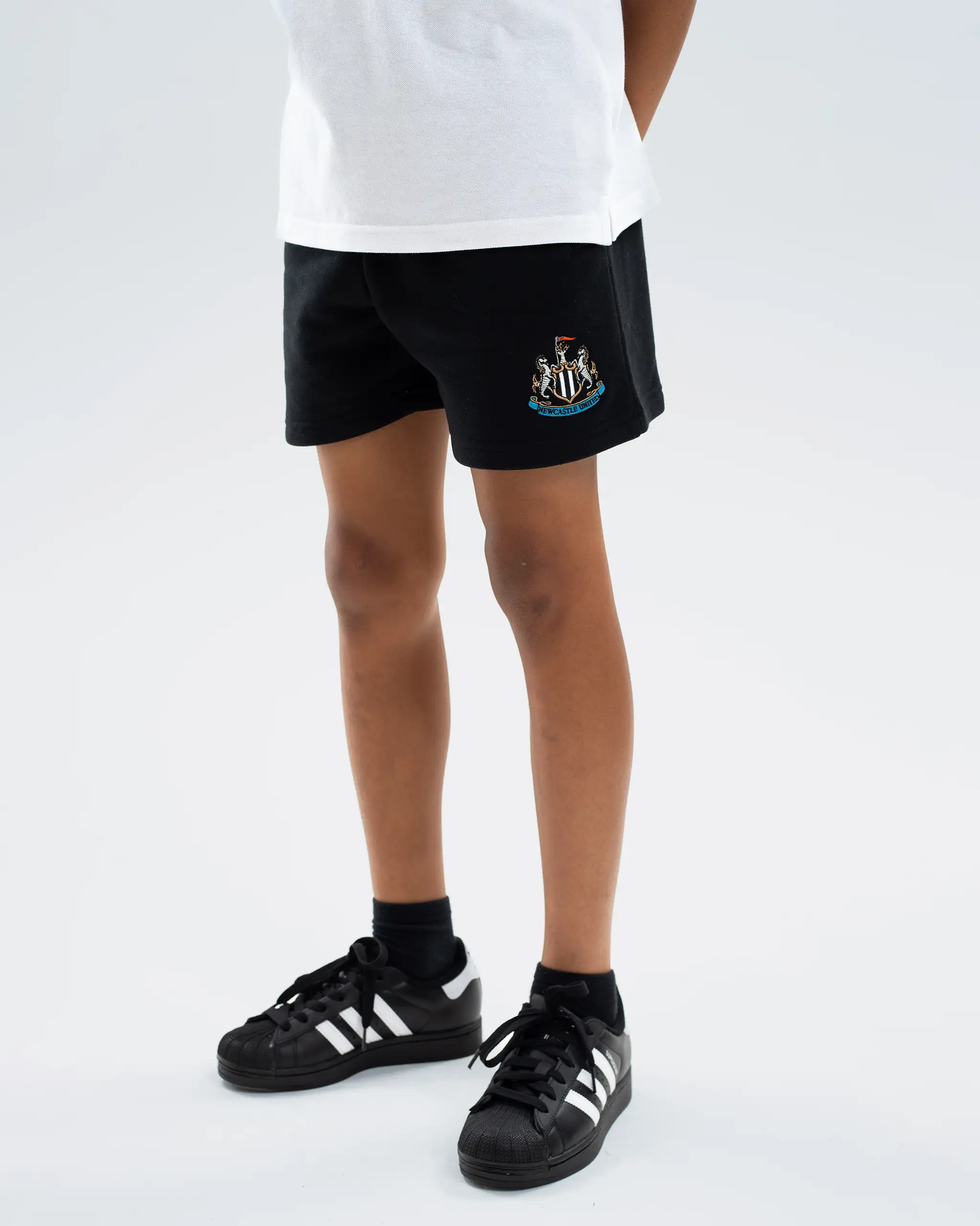 Newcastle United Kids' Essentials Range Black Fleece Shorts