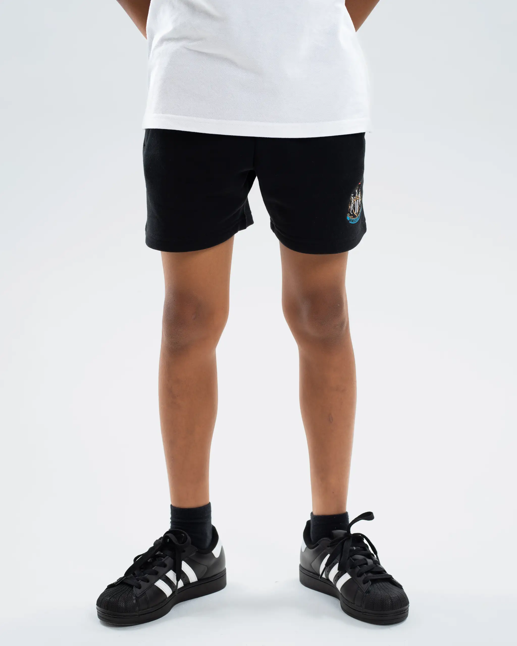 Newcastle United Kids' Essentials Range Black Fleece Shorts - Image 4
