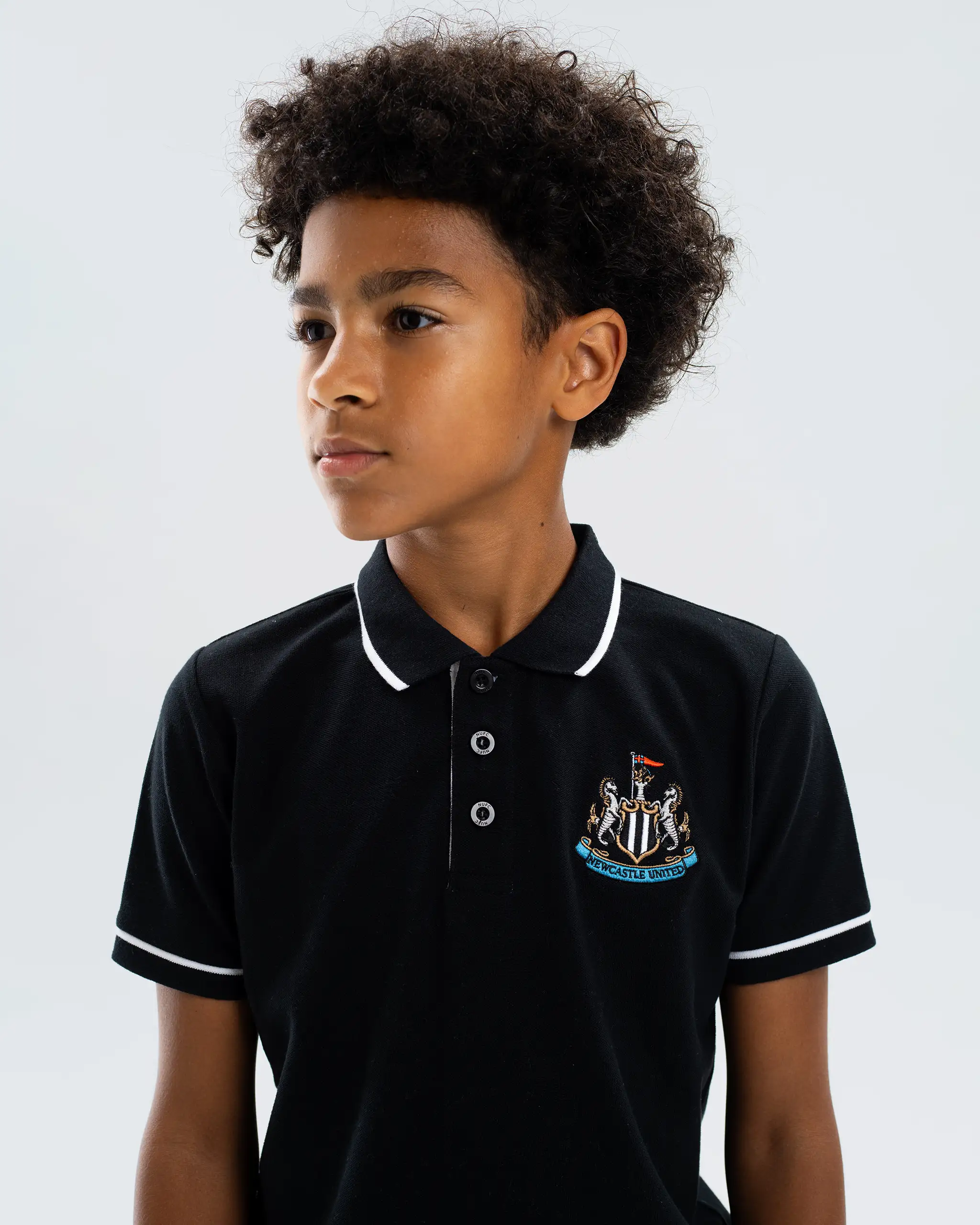 Newcastle United Kids' Essentials Range Black Polo Shirt - Image 2