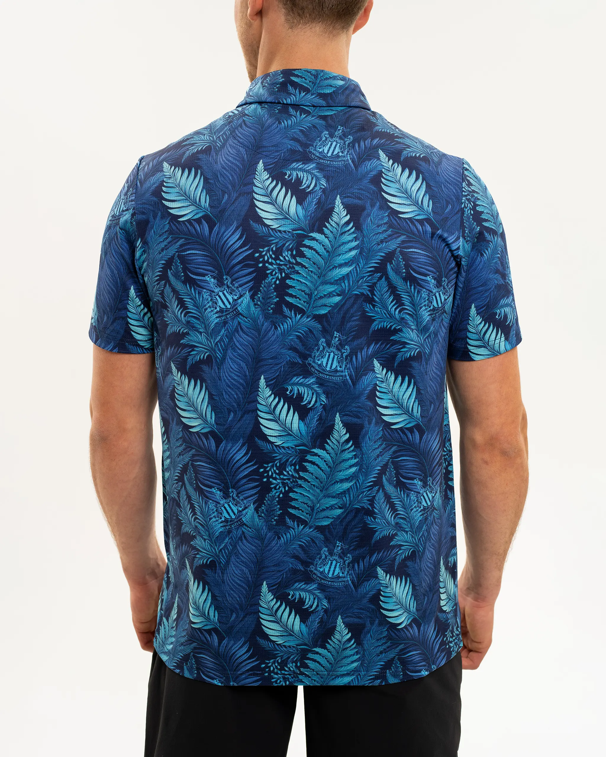 Newcastle United Men's Aqua Feather Polo Shirt - Image 3