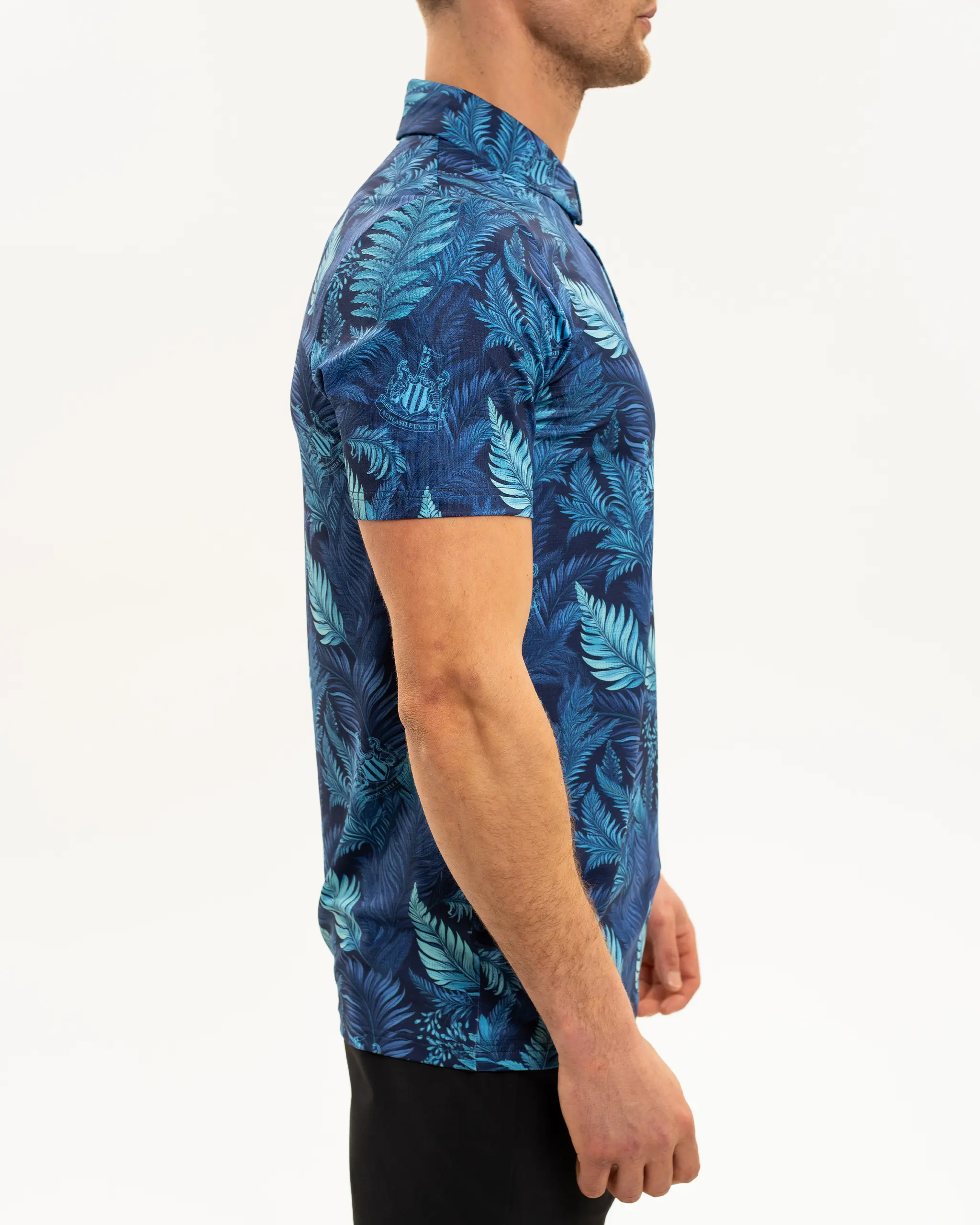 Newcastle United Men's Aqua Feather Polo Shirt - Image 4