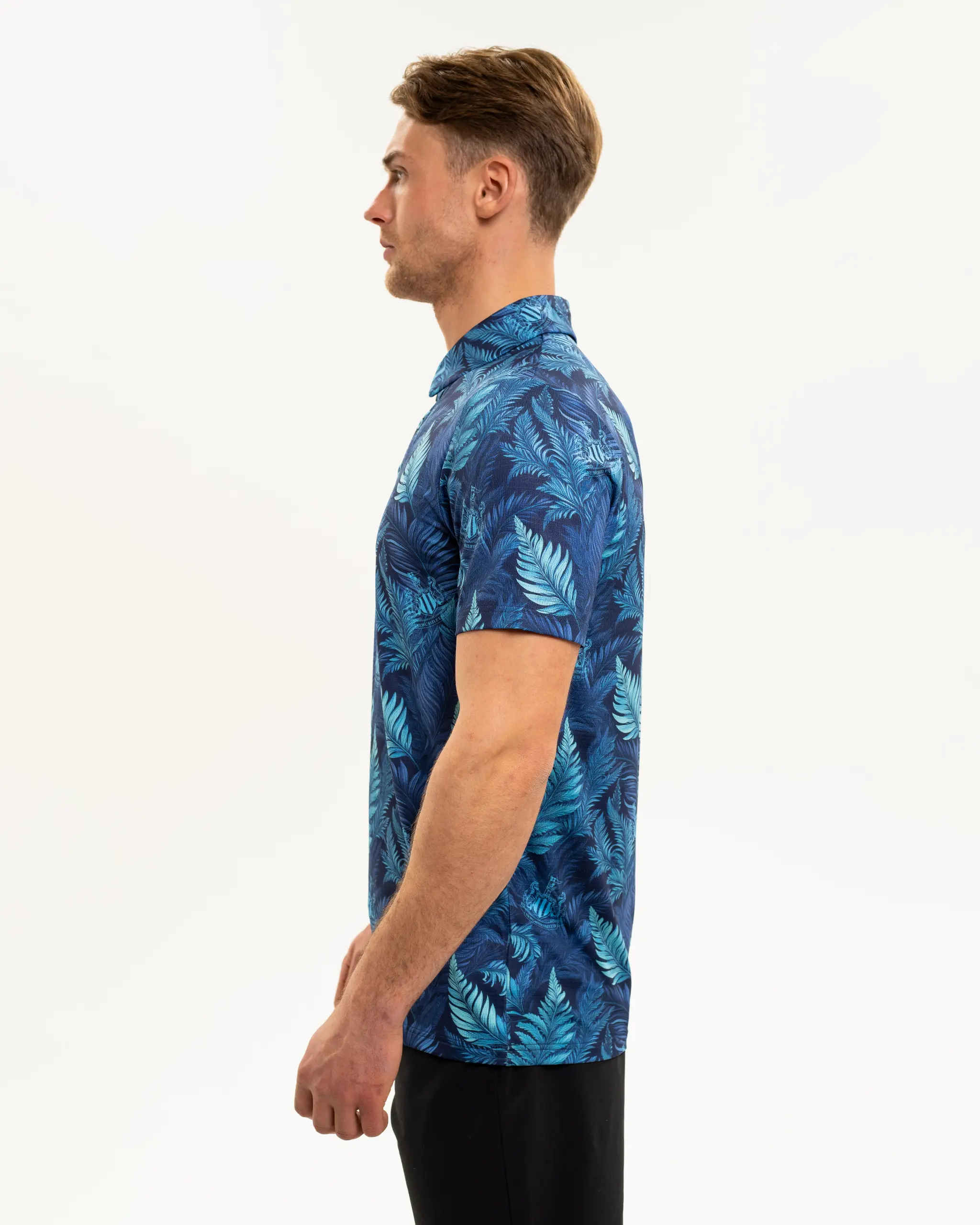 Newcastle United Men's Aqua Feather Polo Shirt - Image 7