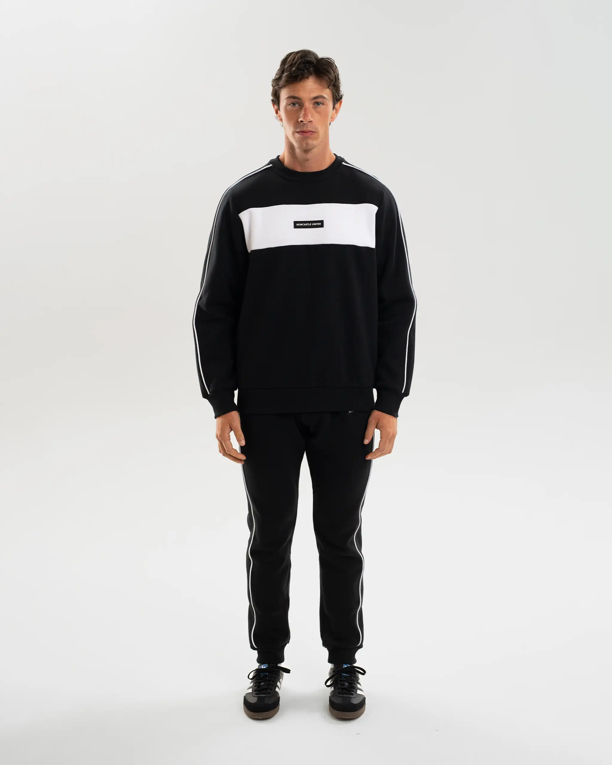 Newcastle United Men's Black Colour Block Sweatshirt - Image 4