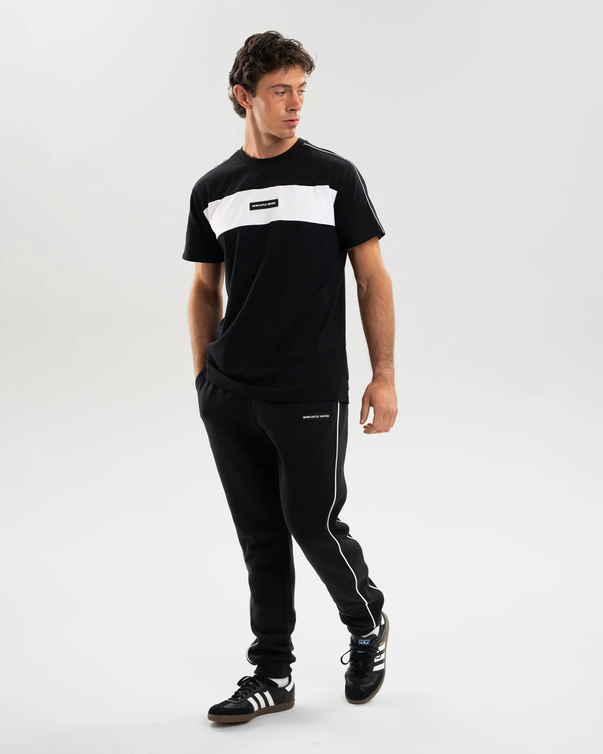 Newcastle United Men's Black Colour Block T-Shirt - Image 2