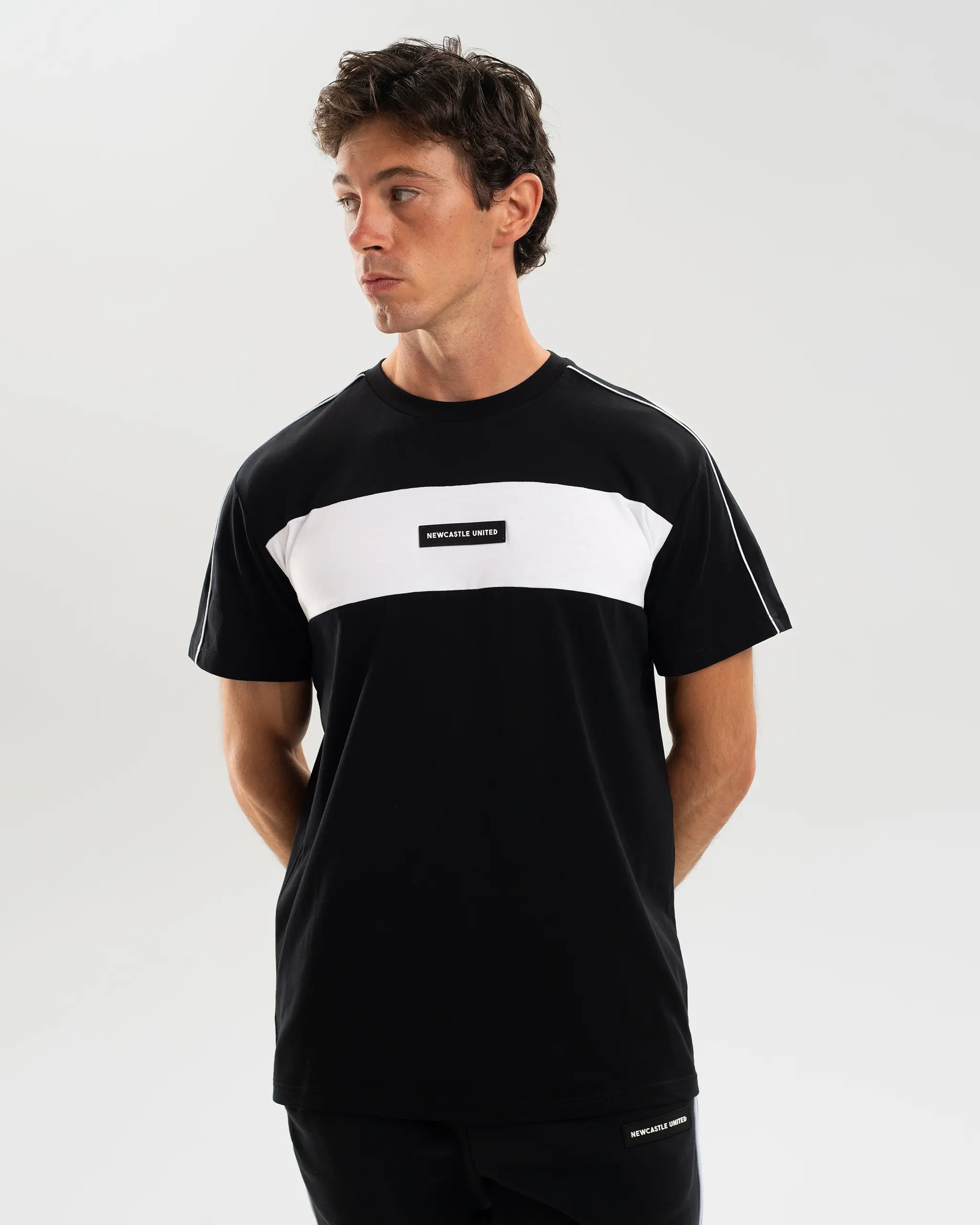 Newcastle United Men's Black Colour Block T-Shirt - Image 7