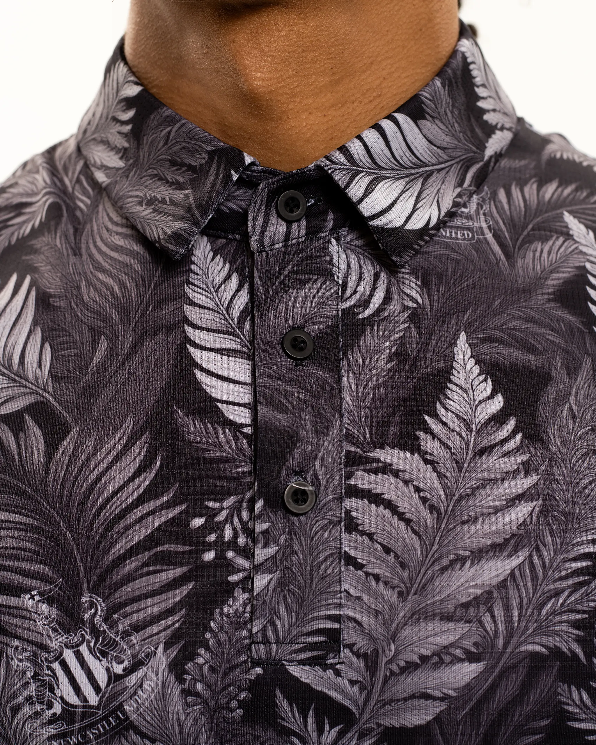 Newcastle United Men's Black Feather Polo Shirt - Image 3