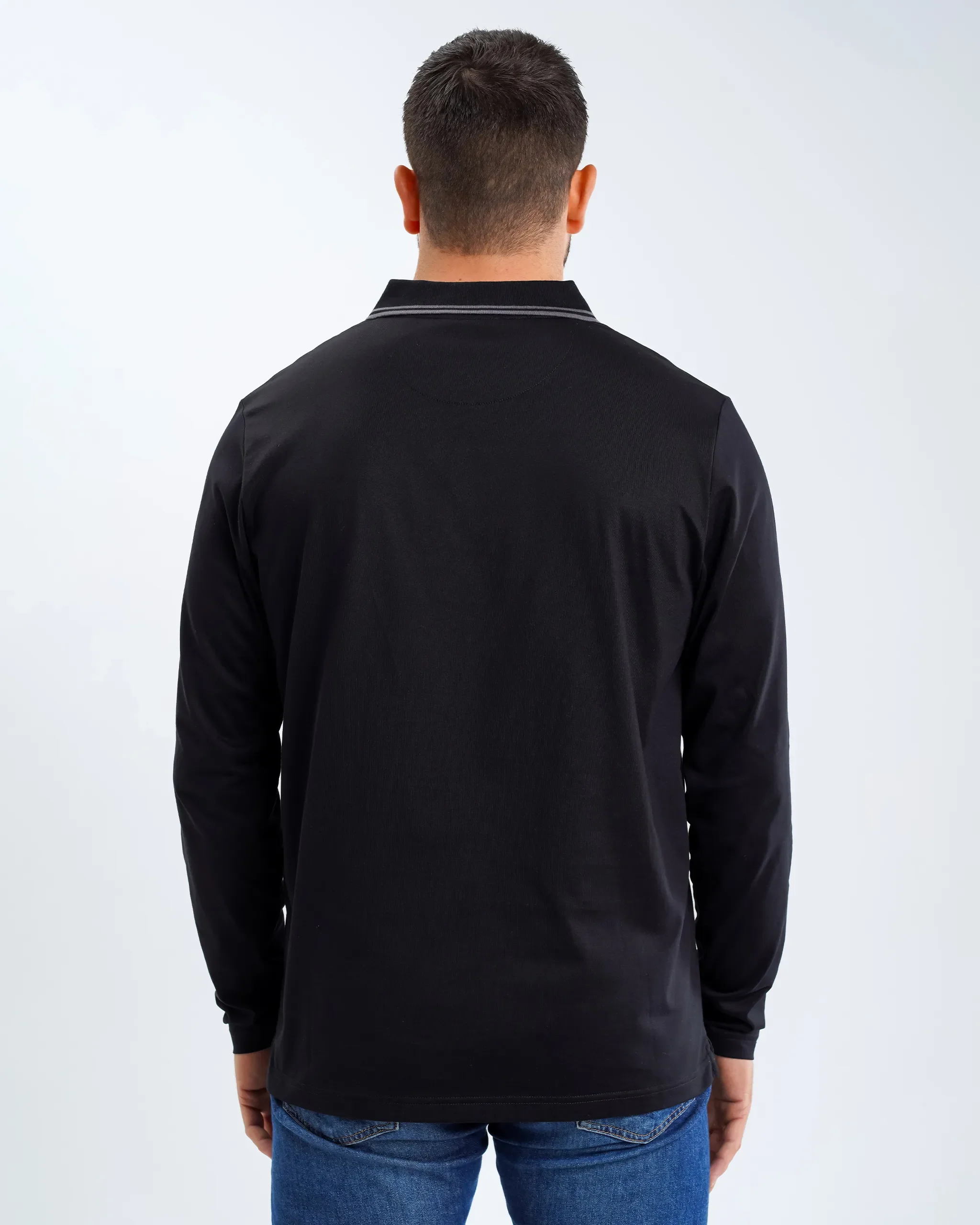 Newcastle United Men's Black Label Long Sleeve Polo Shirt - Image 6