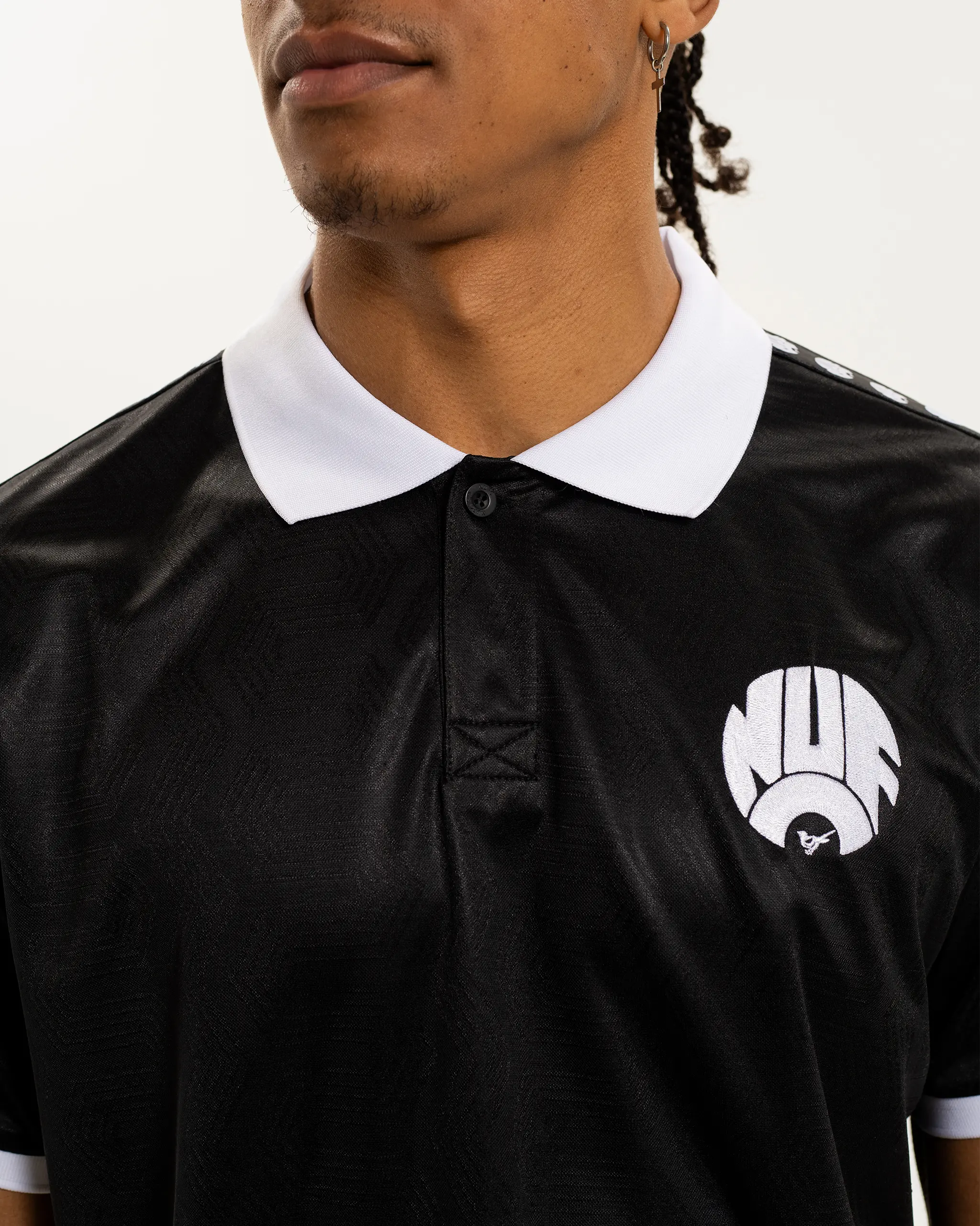 Newcastle United Men's Black Tape Polo Shirt - Image 3
