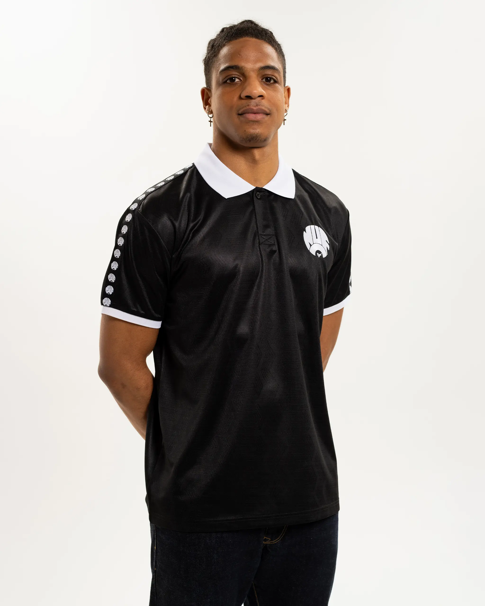 Newcastle United Men's Black Tape Polo Shirt - Image 6