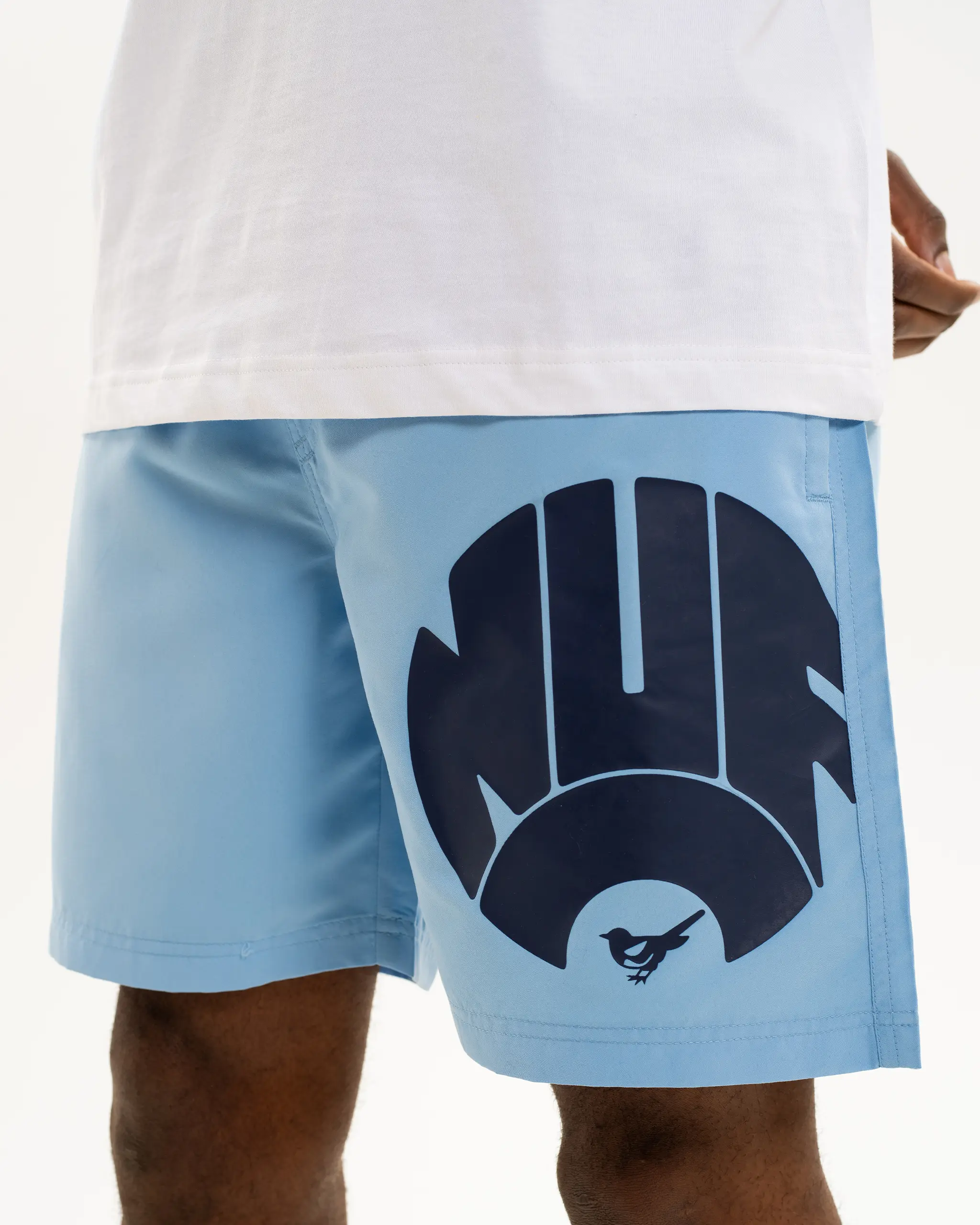 Newcastle United Men's Blue Retro Crest Swim Shorts - Image 8