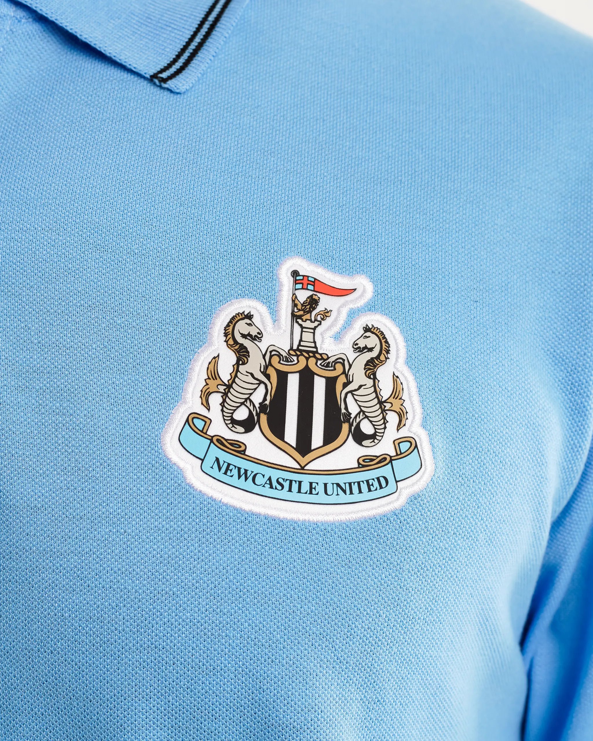 Newcastle United Men's Blue Terrace Pique Polo Shirt - Image 3