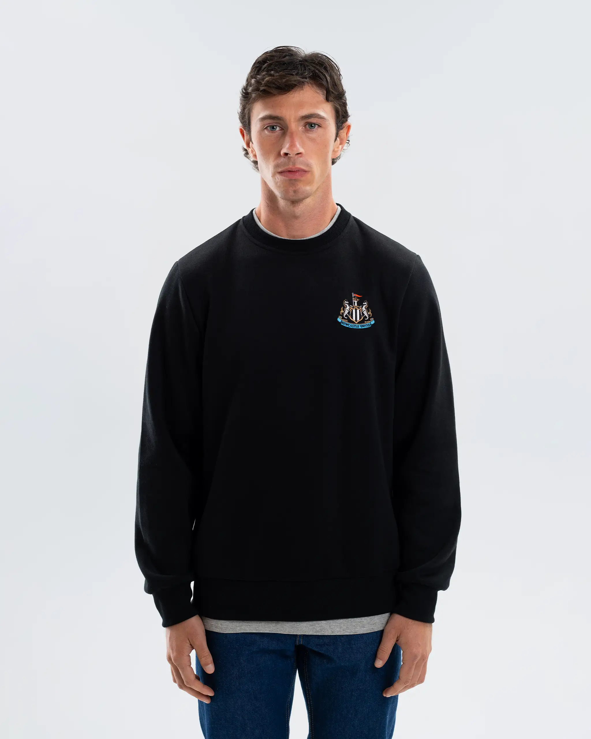 Newcastle United Men's Essentials Range Black Crew Neck Sweater - Image 2