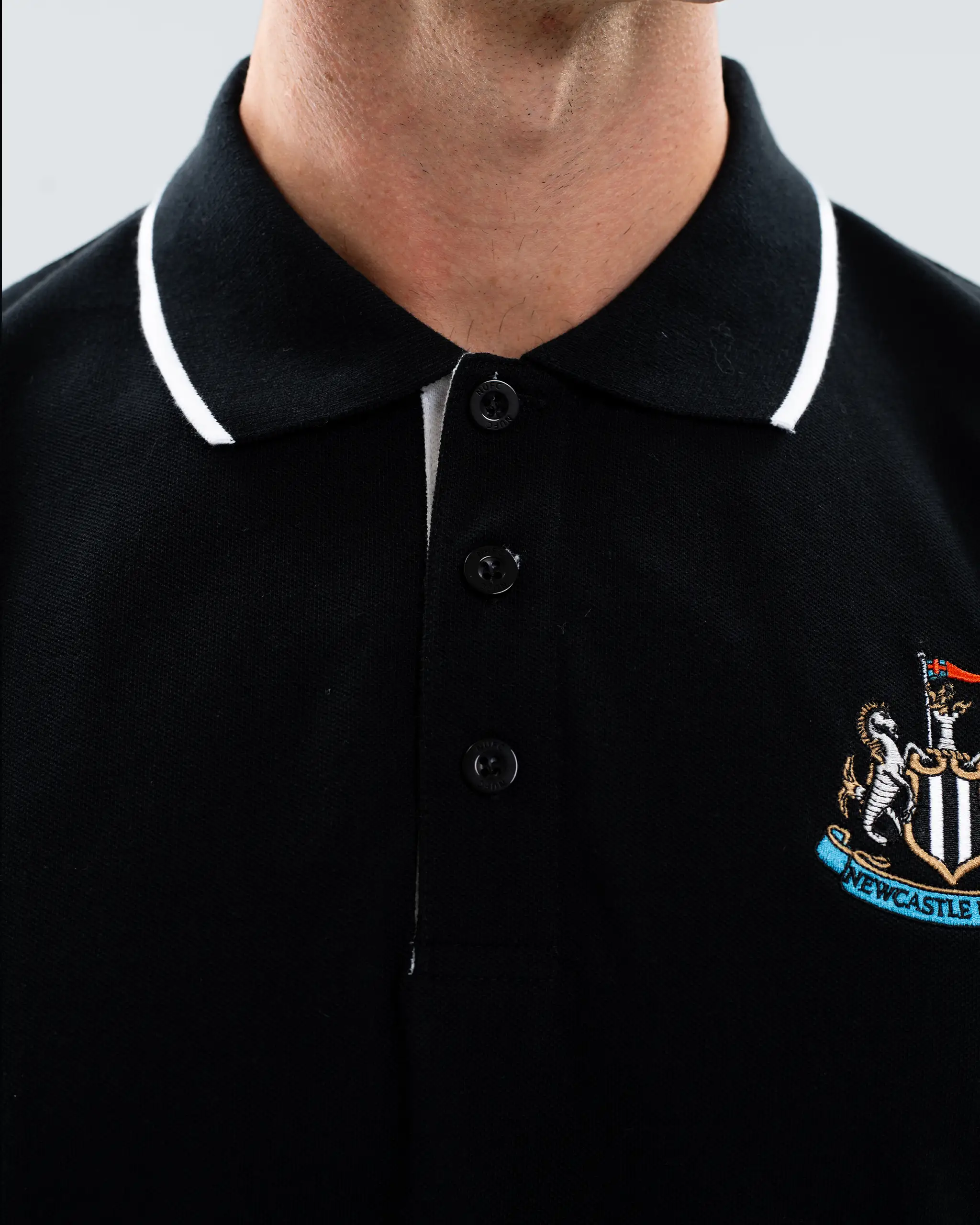 Newcastle United Men's Essentials Range Black Polo Shirt - Image 3