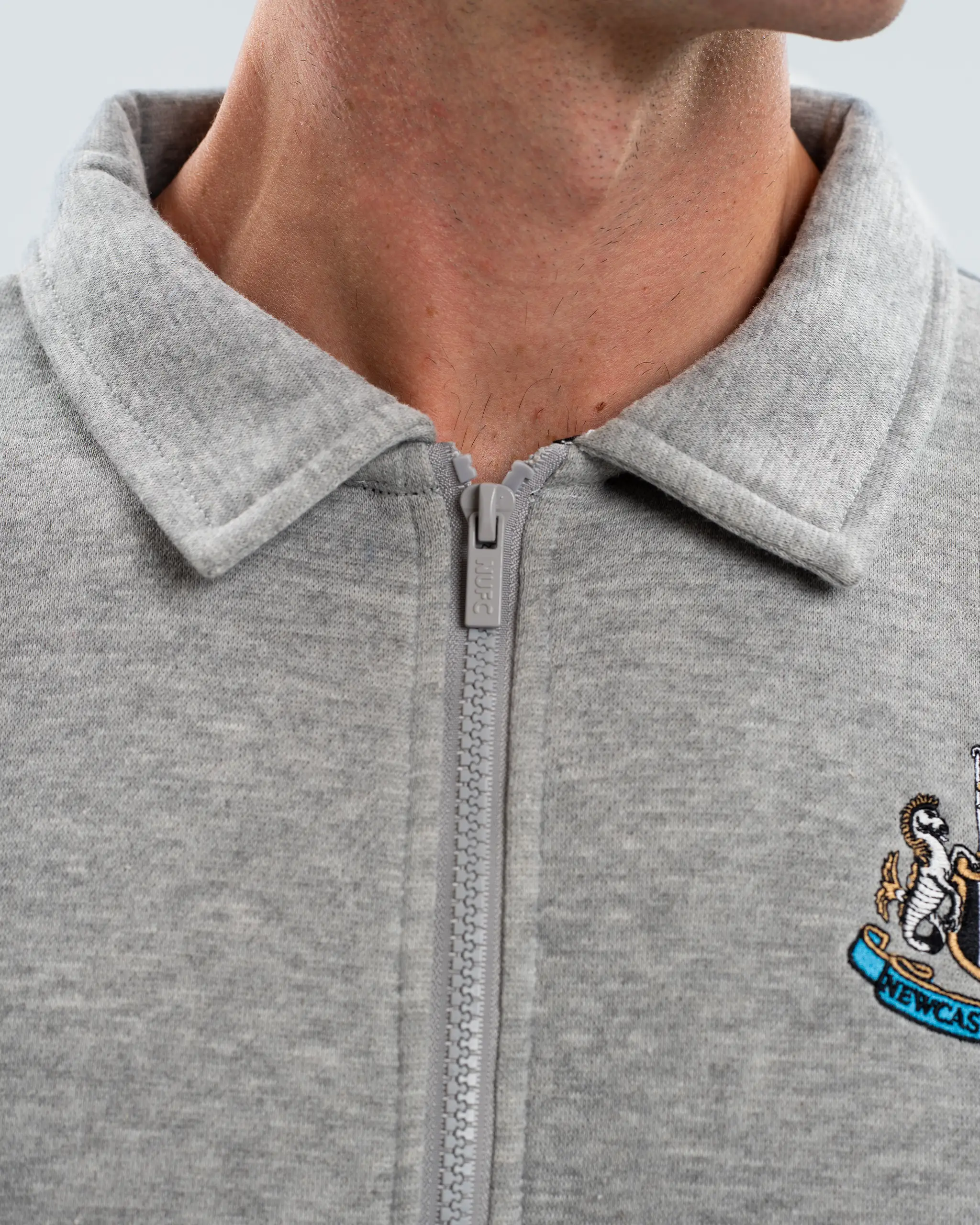 Newcastle United Men's Essentials Range Grey 1/4 Zip Sweater - Image 3