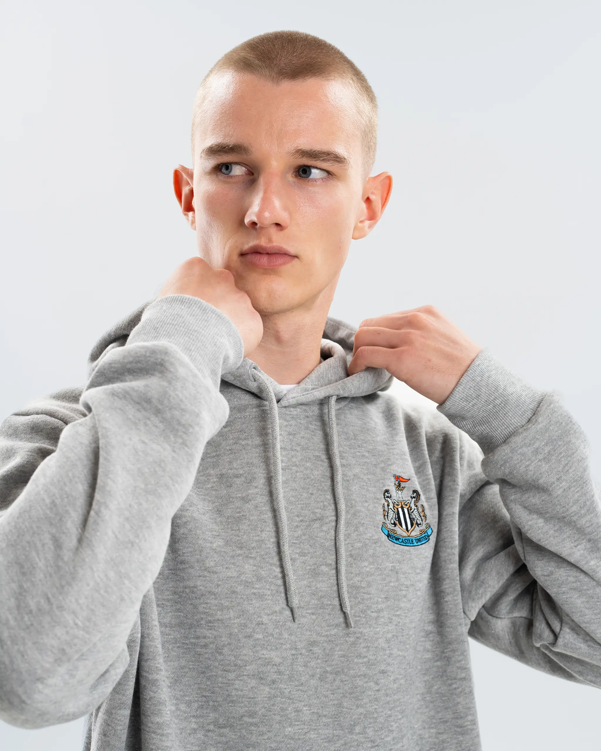 Newcastle United Men's Essentials Range Grey Hoodie - Image 6