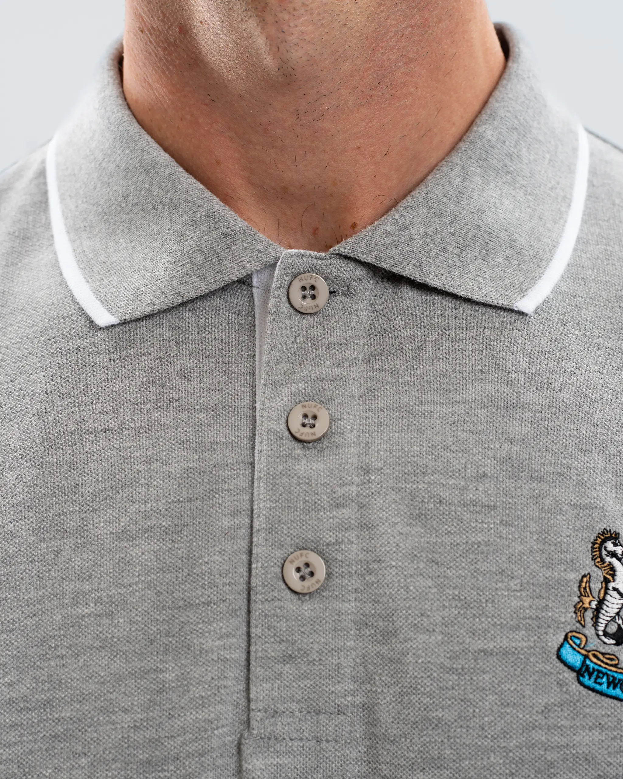 Newcastle United Men's Essentials Range Grey Polo Shirt - Image 3