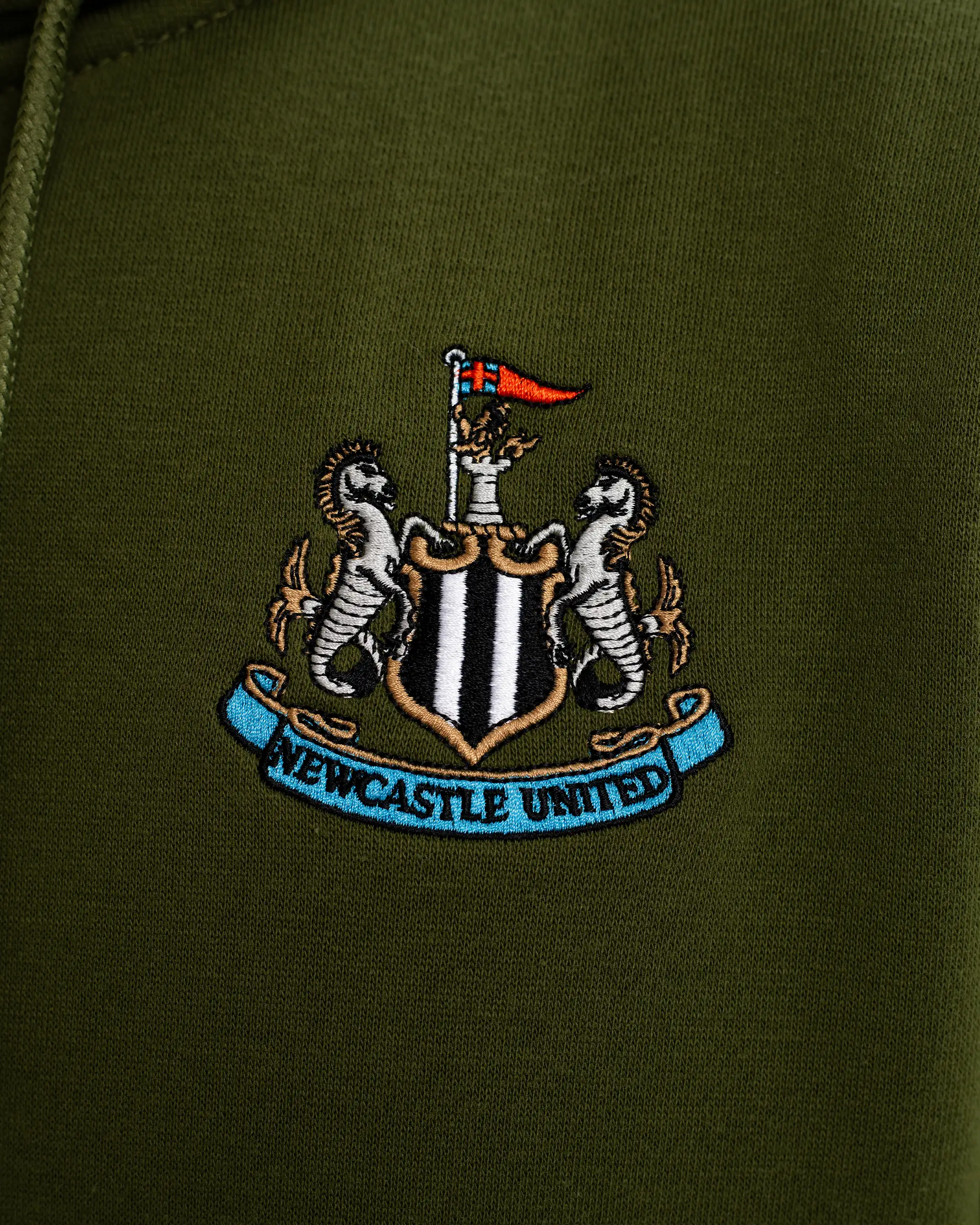Newcastle United Men's Essentials Range Khaki Hoodie - Image 3
