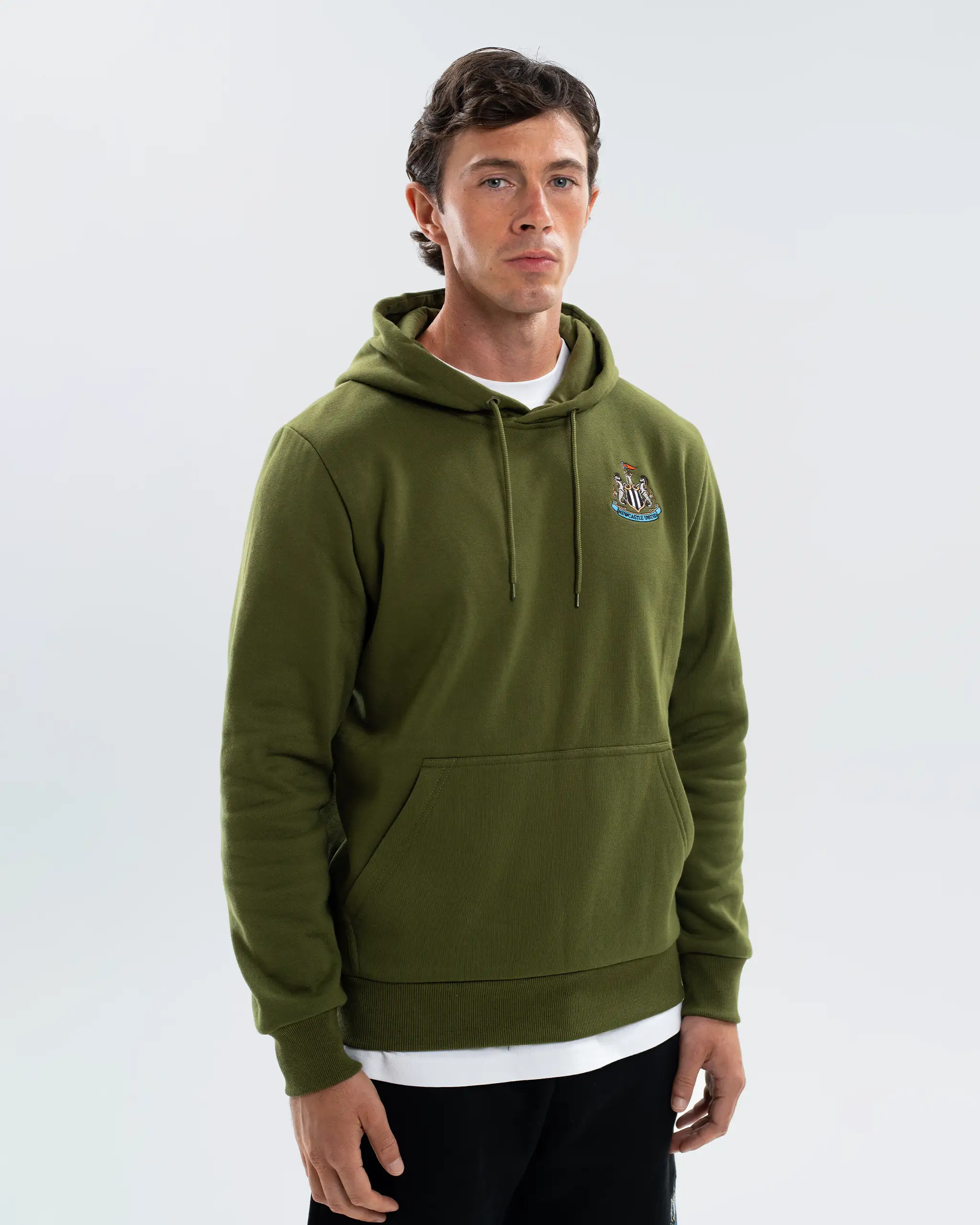 Newcastle United Men's Essentials Range Khaki Hoodie - Image 5