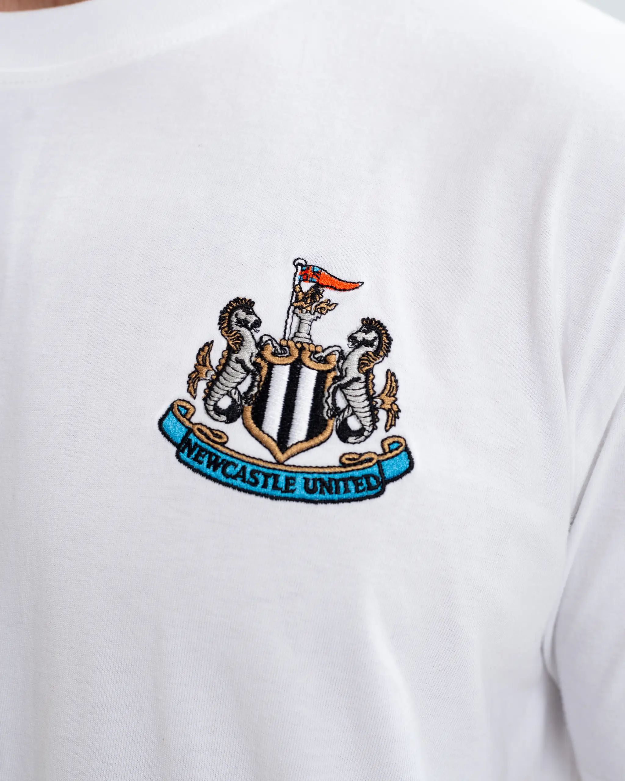 Newcastle United Men's Essentials Range White T-Shirt - Image 3