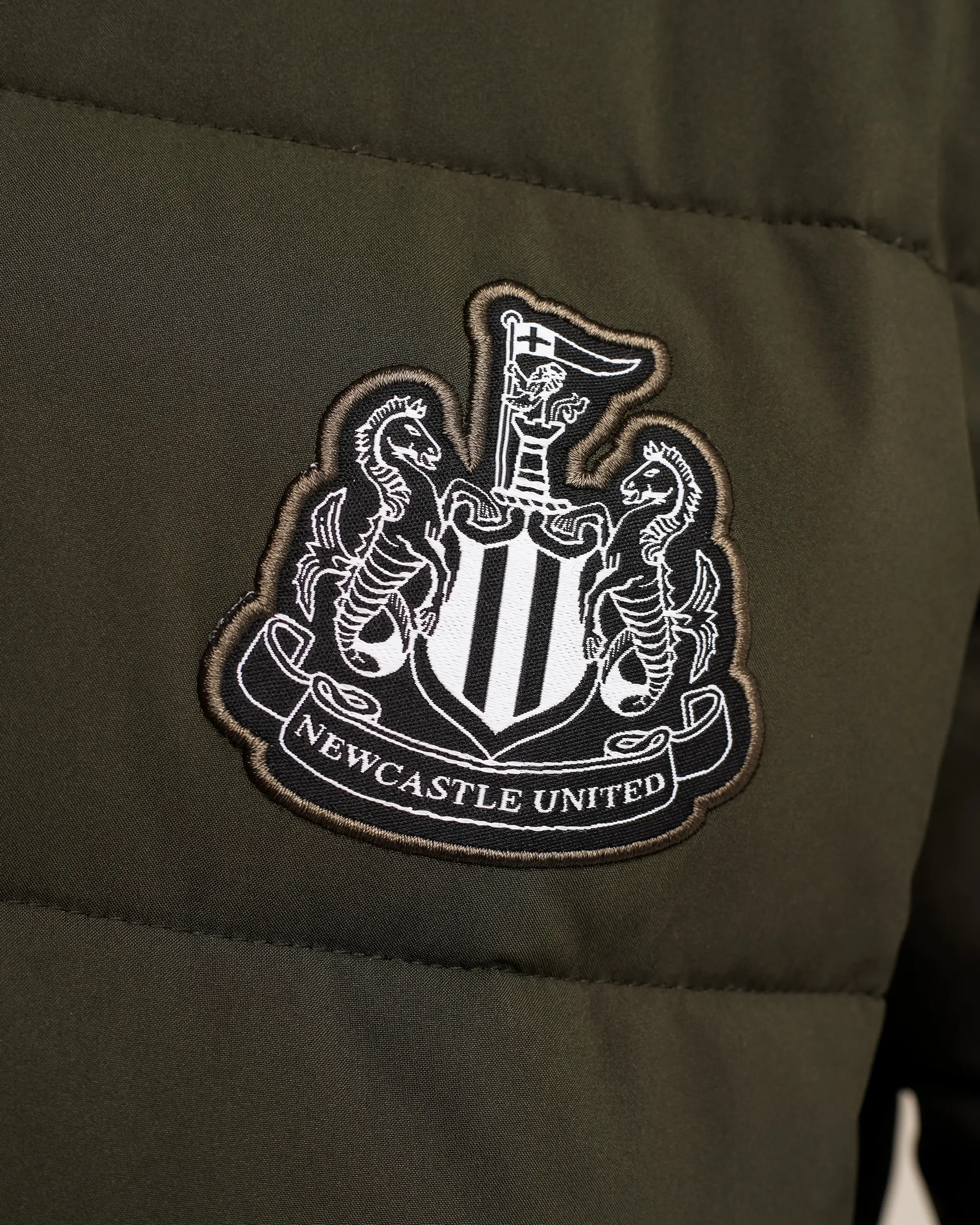 Newcastle United Men's Khaki Short Puffer Jacket - Image 5