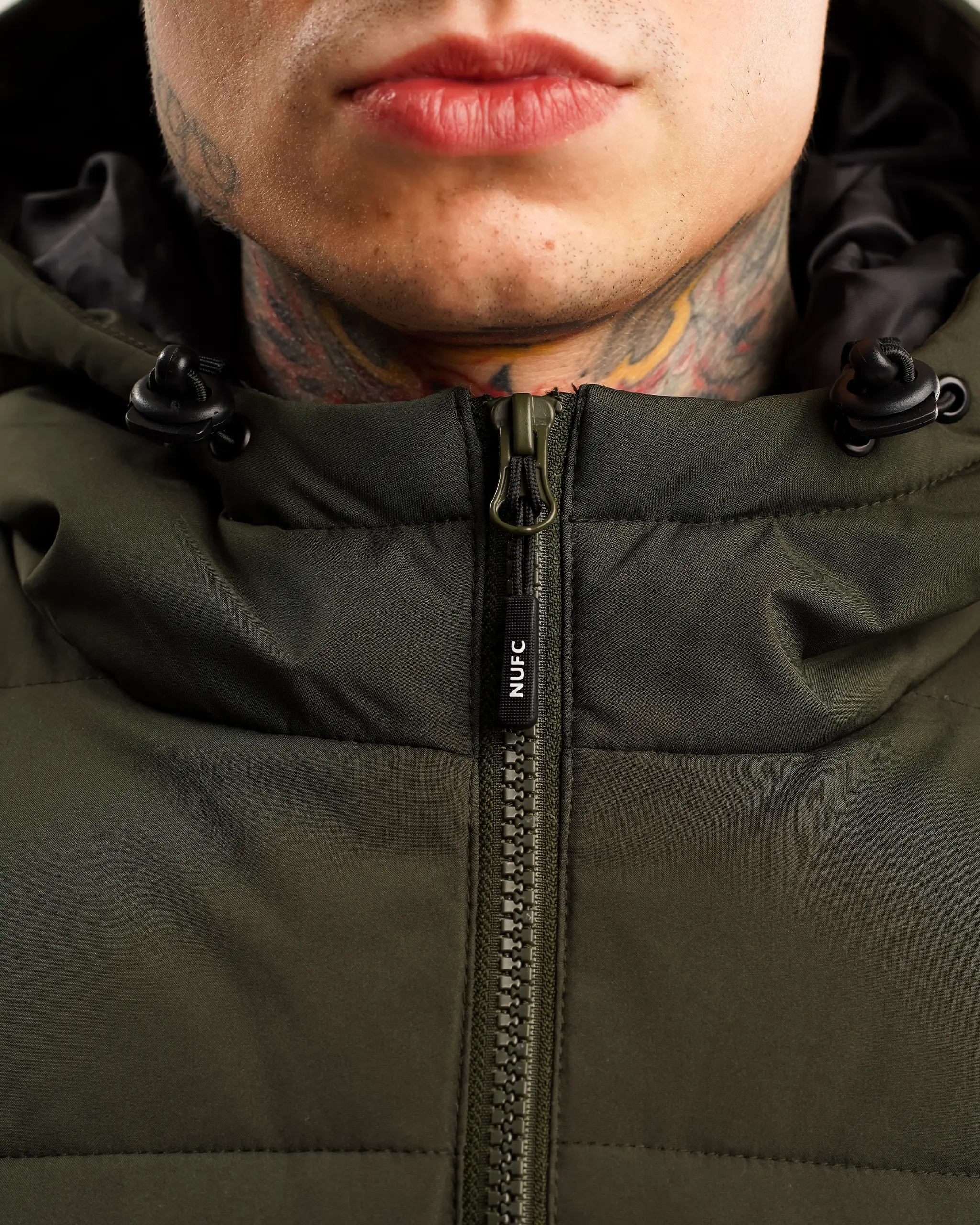 Newcastle United Men's Khaki Short Puffer Jacket - Image 7