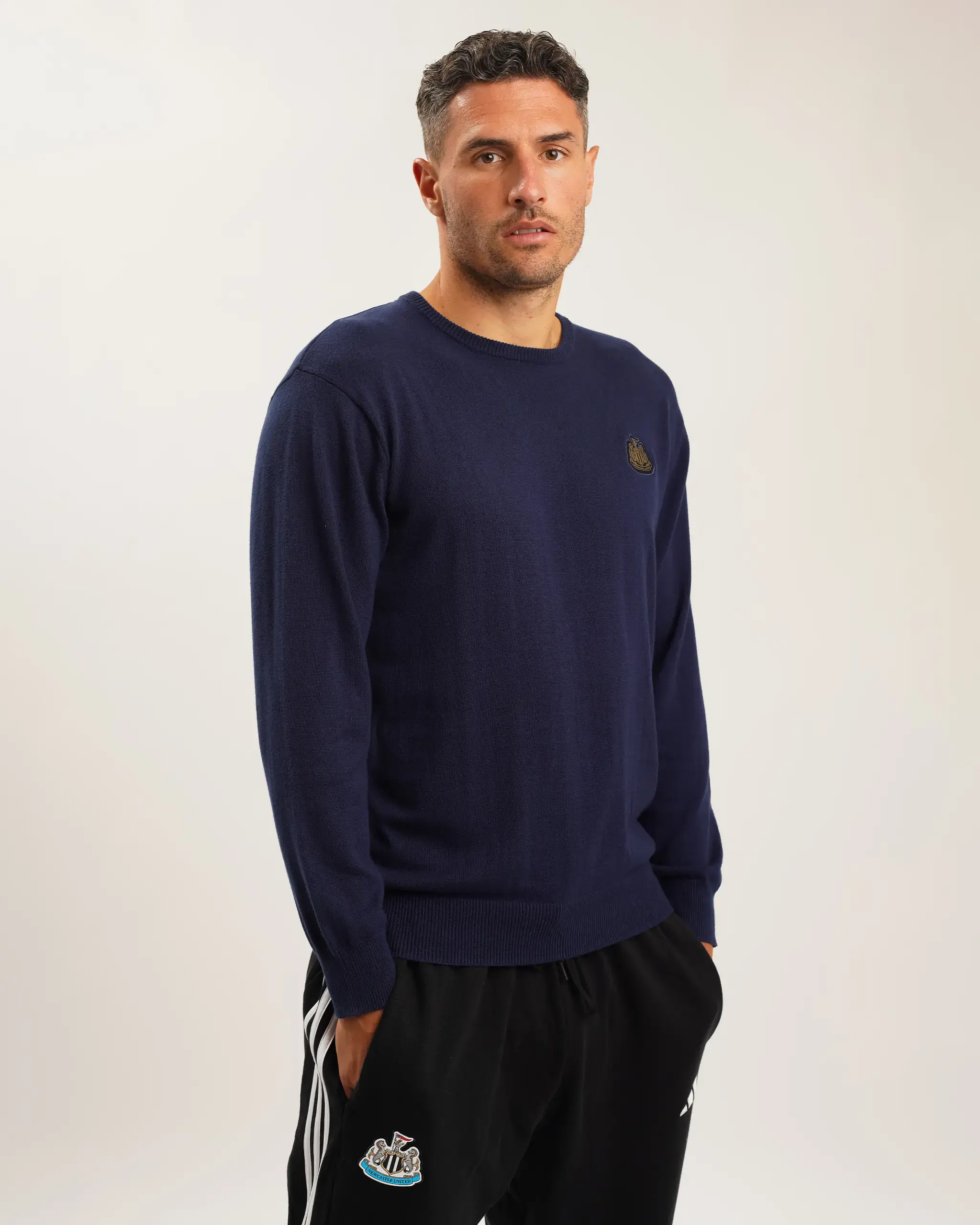 Newcastle United Men's Navy Crew Neck Knit Sweater - Image 5
