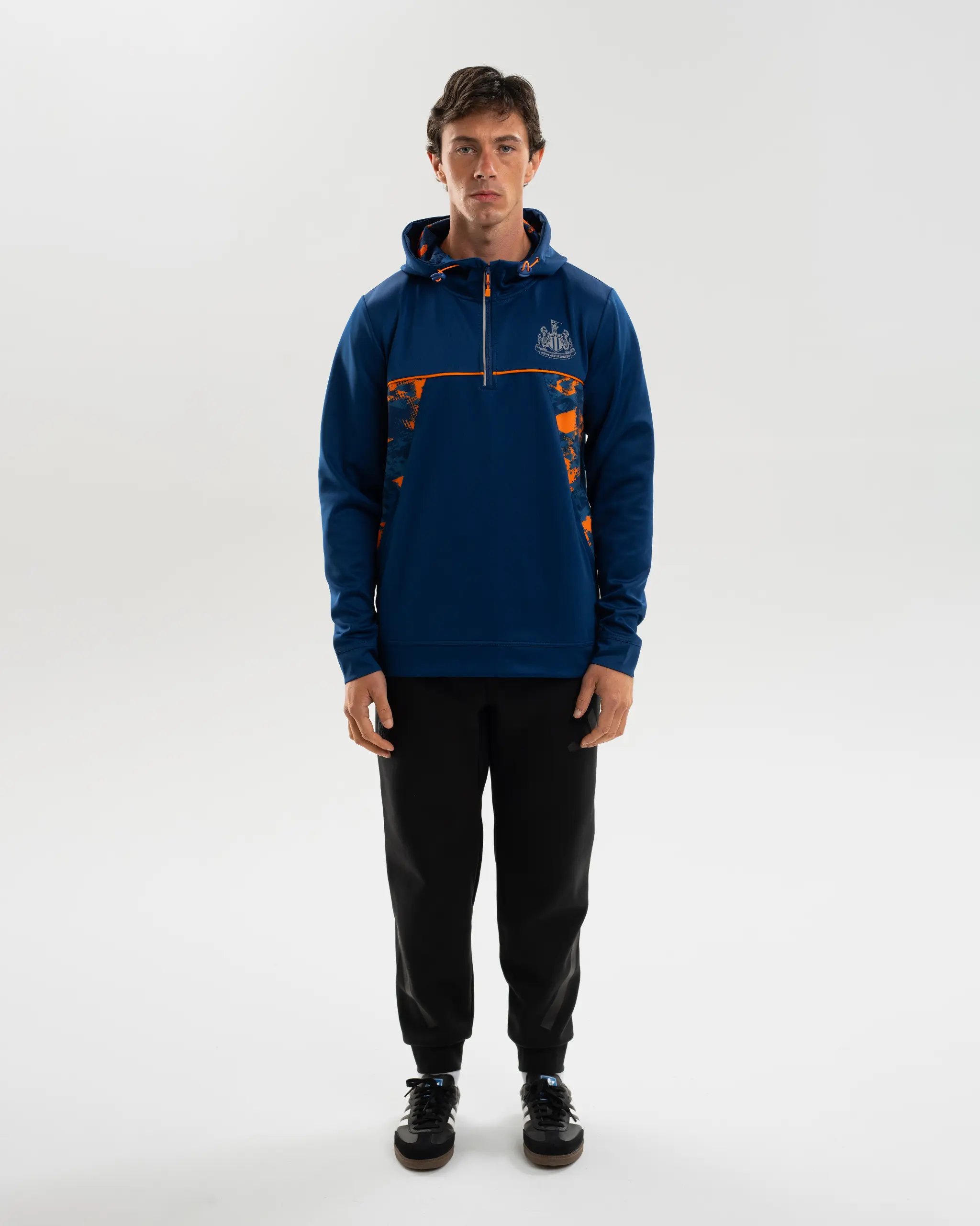 Newcastle United Men's Navy & Orange Panel Hoodie