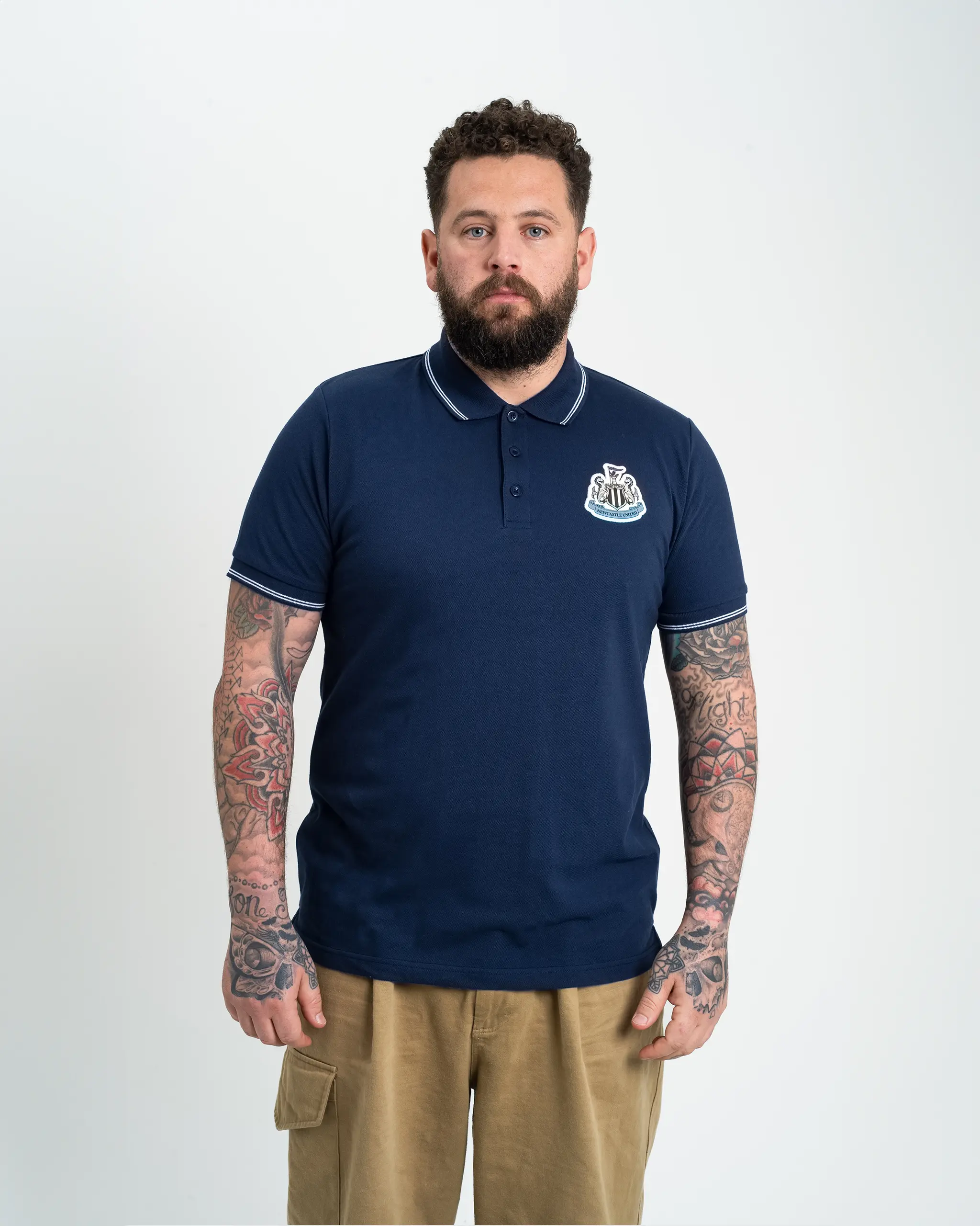 Newcastle United Men's Navy Terrace Pique Polo - Image 6
