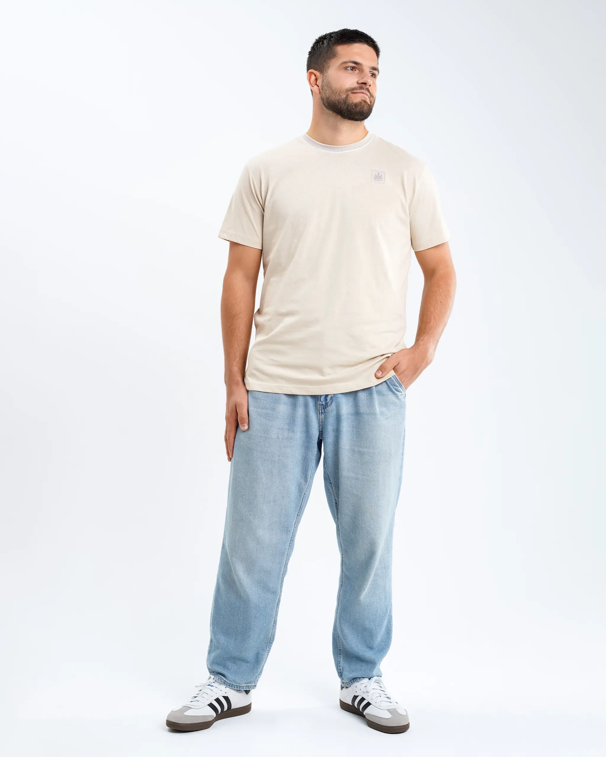 Newcastle United Men's Oat Tipped Tee - Image 7