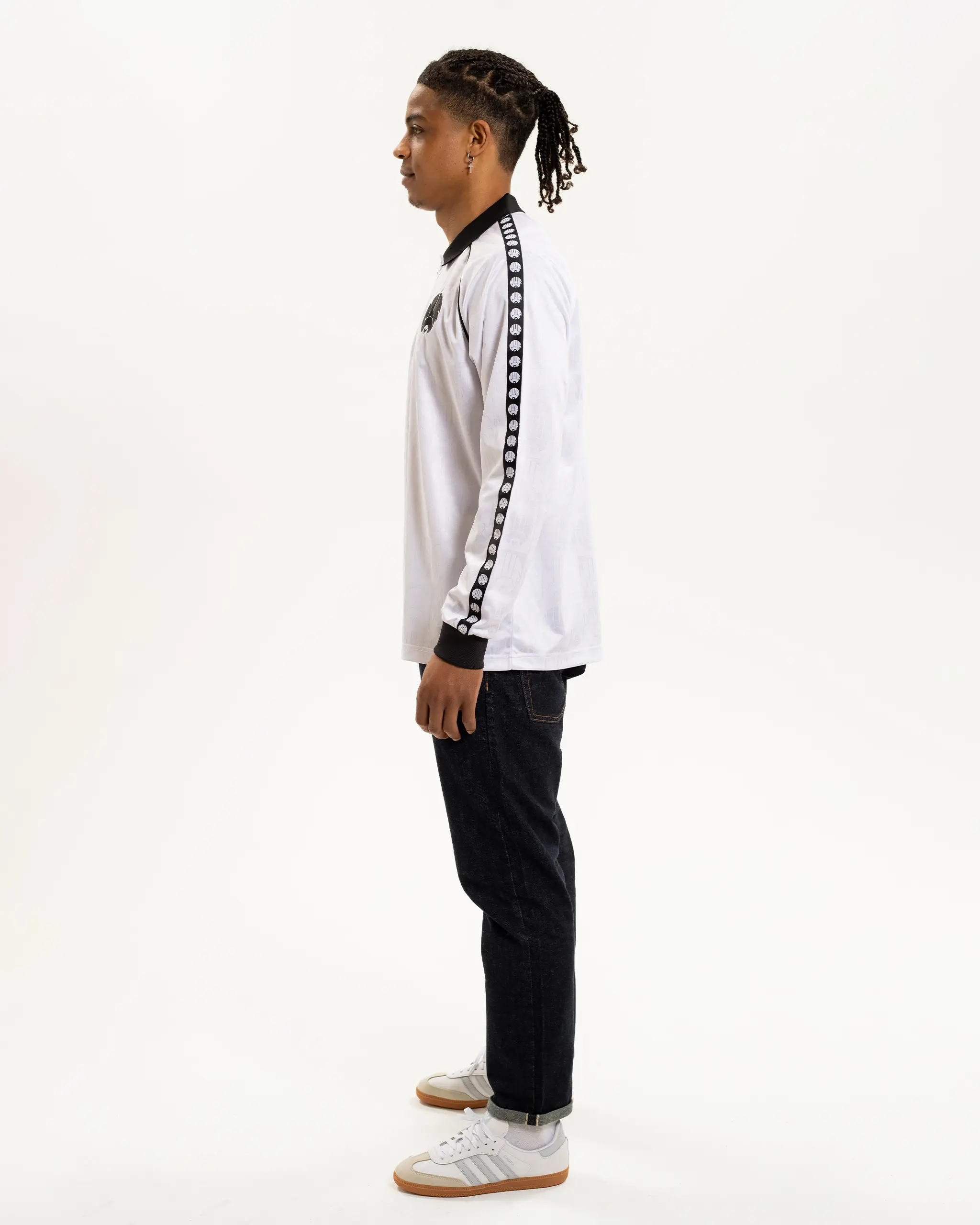 Newcastle United Men's White Long Sleeve Polo Shirt - Image 4