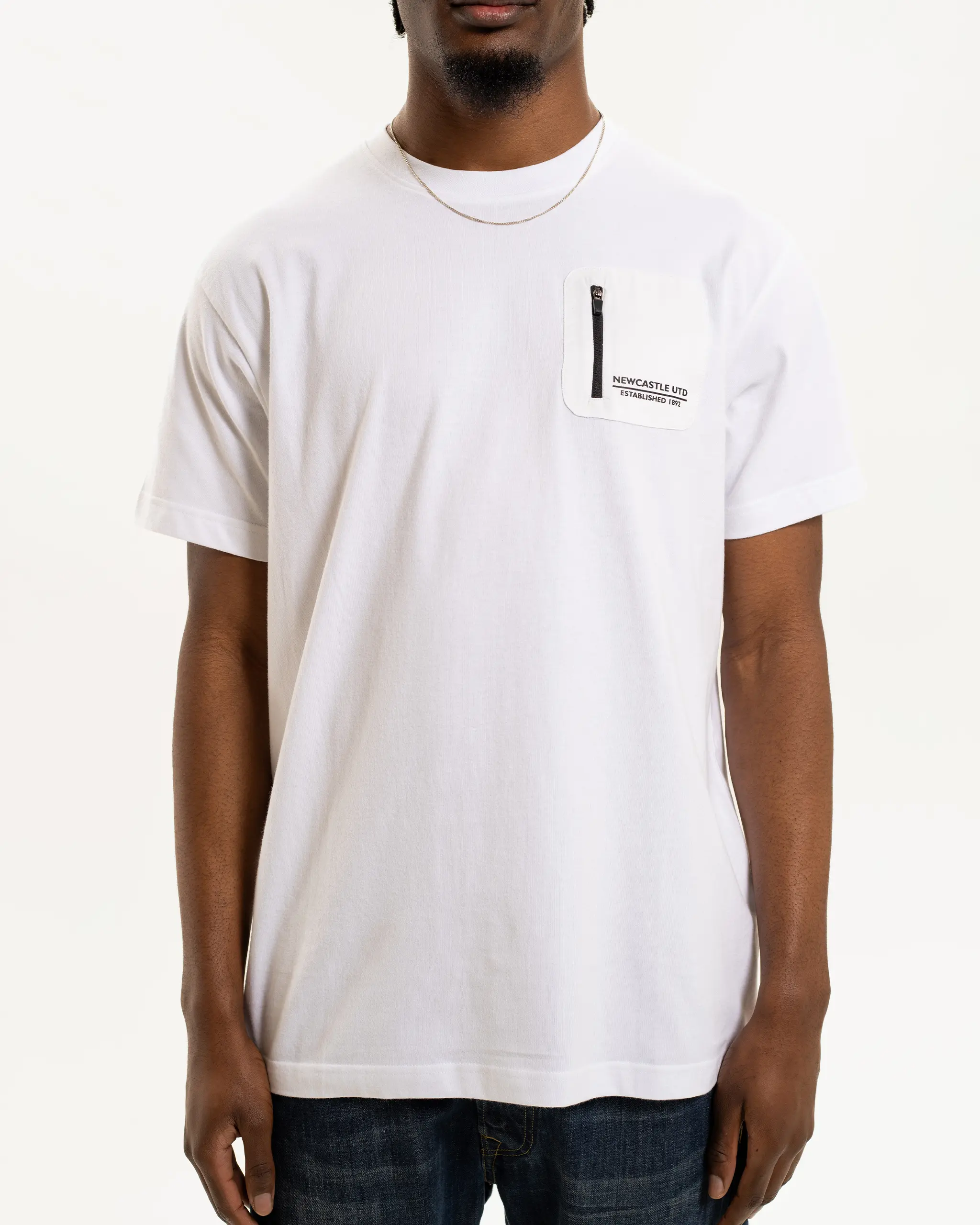 Newcastle United Men's White Pocket Detailed T-Shirt - Image 5