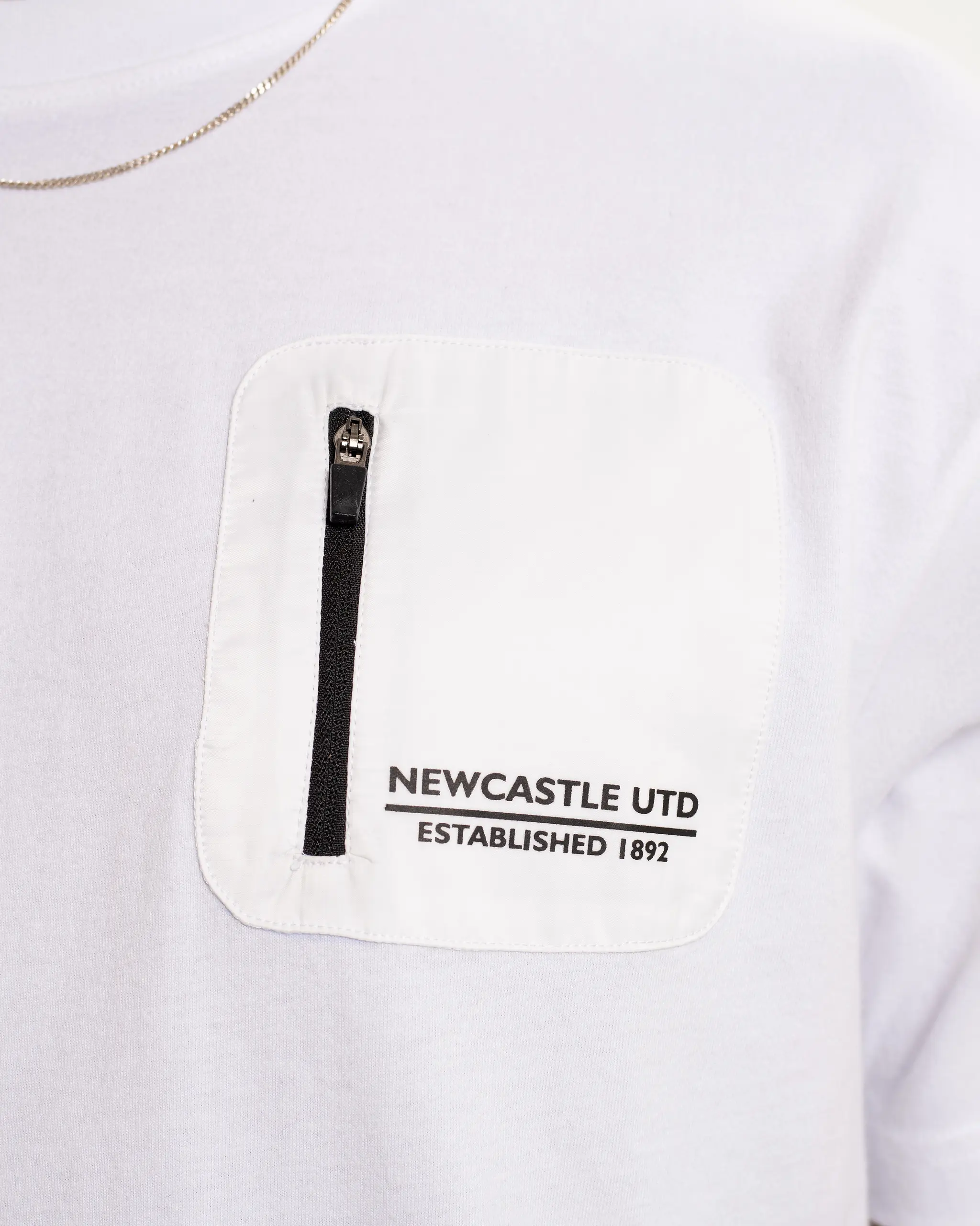 Newcastle United Men's White Pocket Detailed T-Shirt - Image 6
