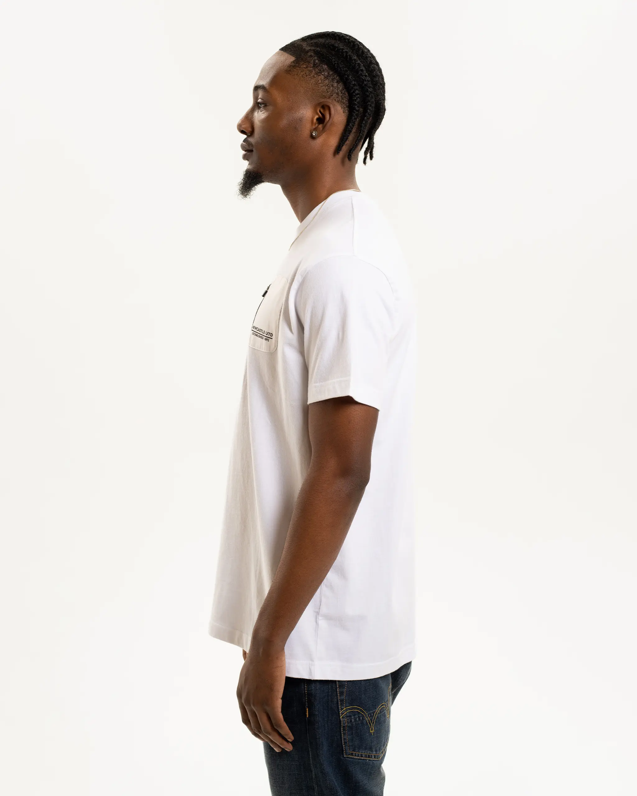 Newcastle United Men's White Pocket Detailed T-Shirt - Image 7