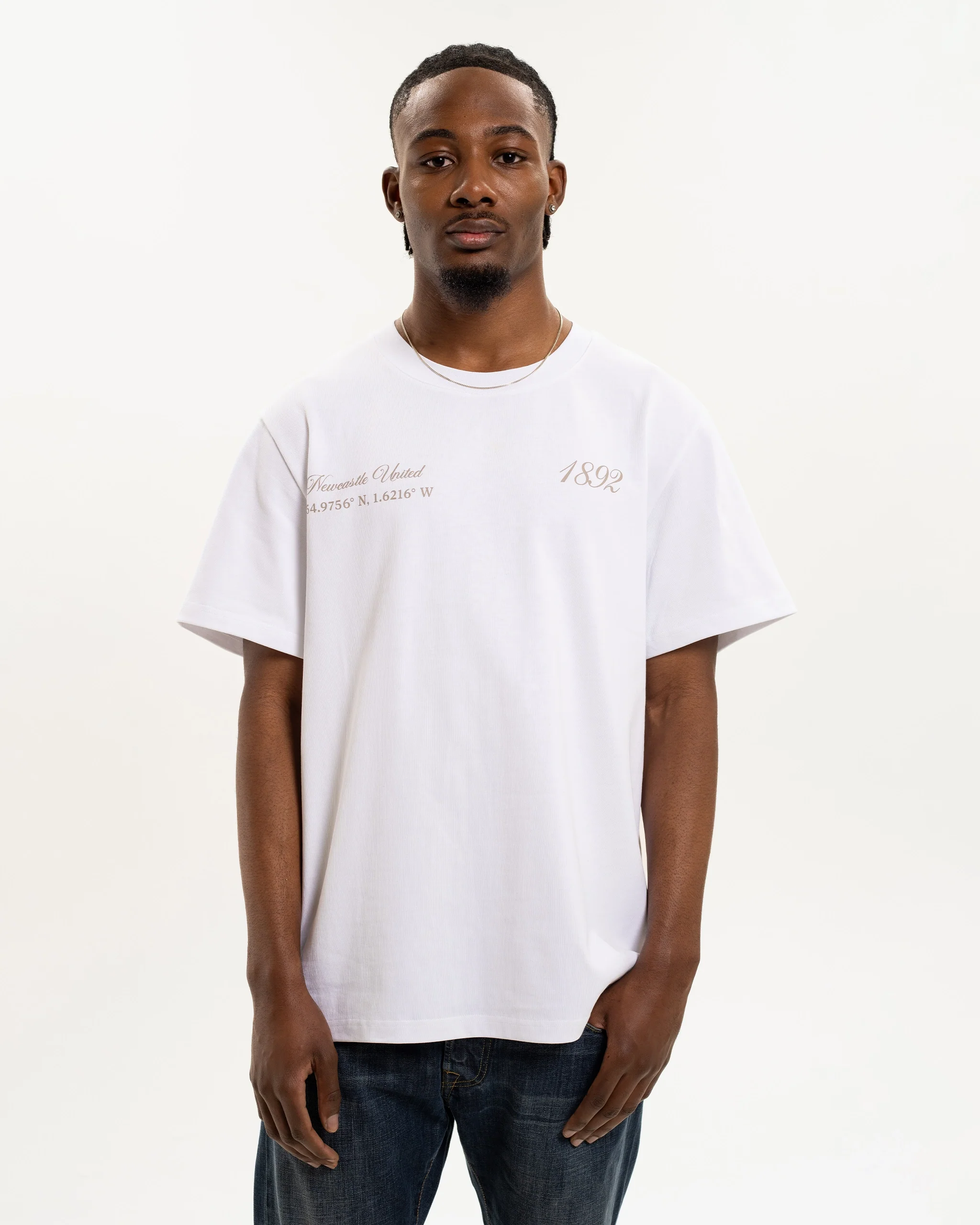 Newcastle United NUFC Retro Crest White T-Shirt - Image 2