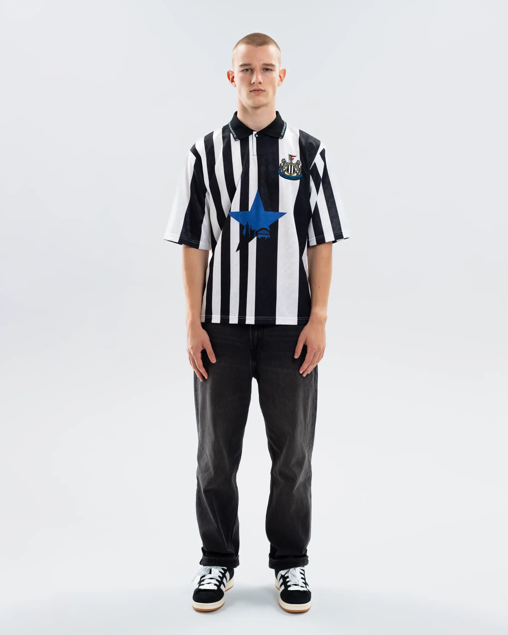 Newcastle United Retro 1990 Home Shirt - Image 3